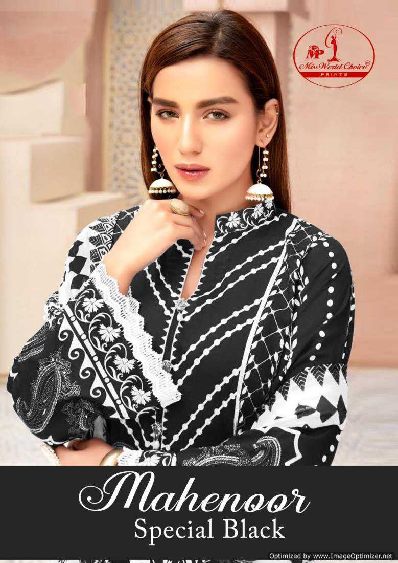 miss world choice present mahenoor black and white heavy cotton classic salwar kameez 