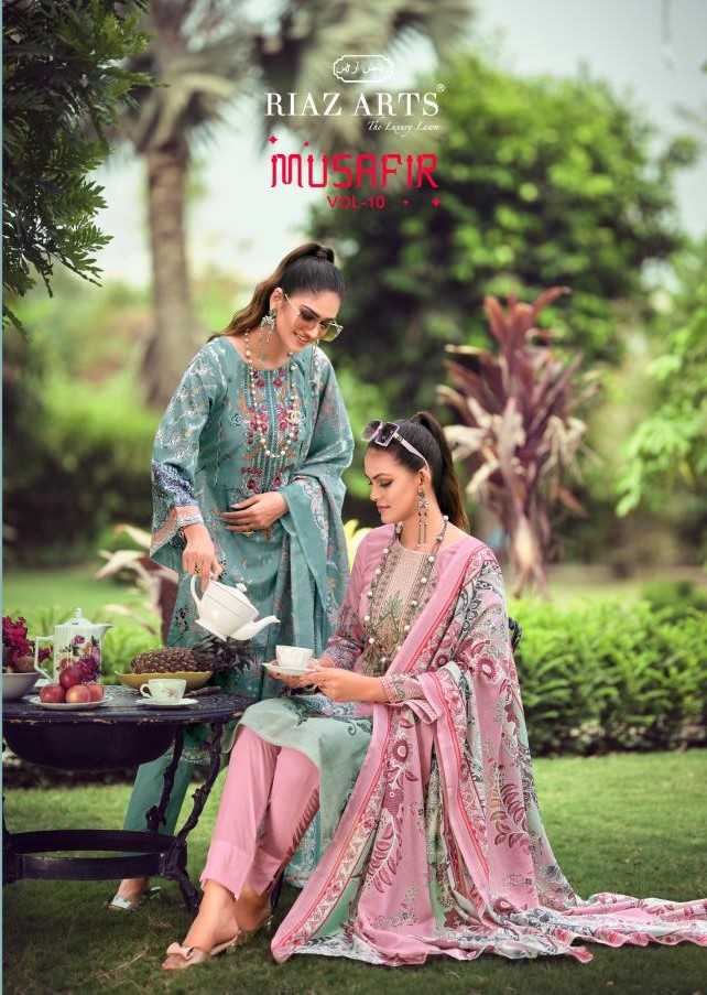 musafir vol 10 by riaz arts super hit design karachi lawn pakistani salwar suit material 