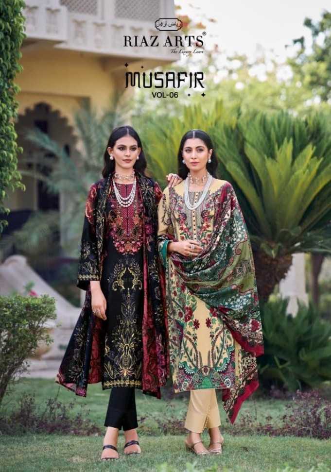 musafir vol 6 by riaz arts karachi lawn pakistani neck embroidery pakistani salwar suit 