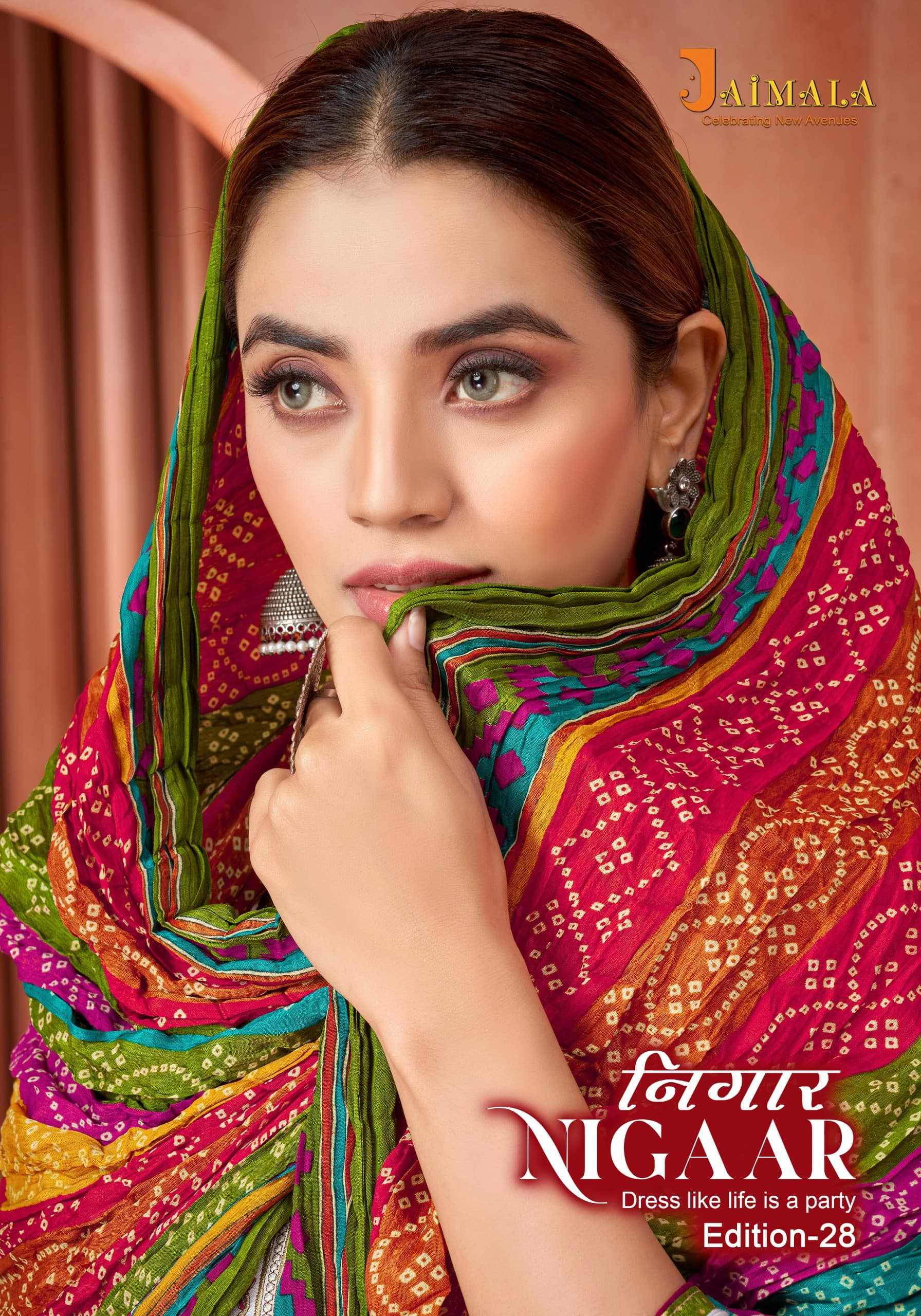 nigaar vol 28 by alok rayon embroidery & swarovski work modern pakistani dress material 