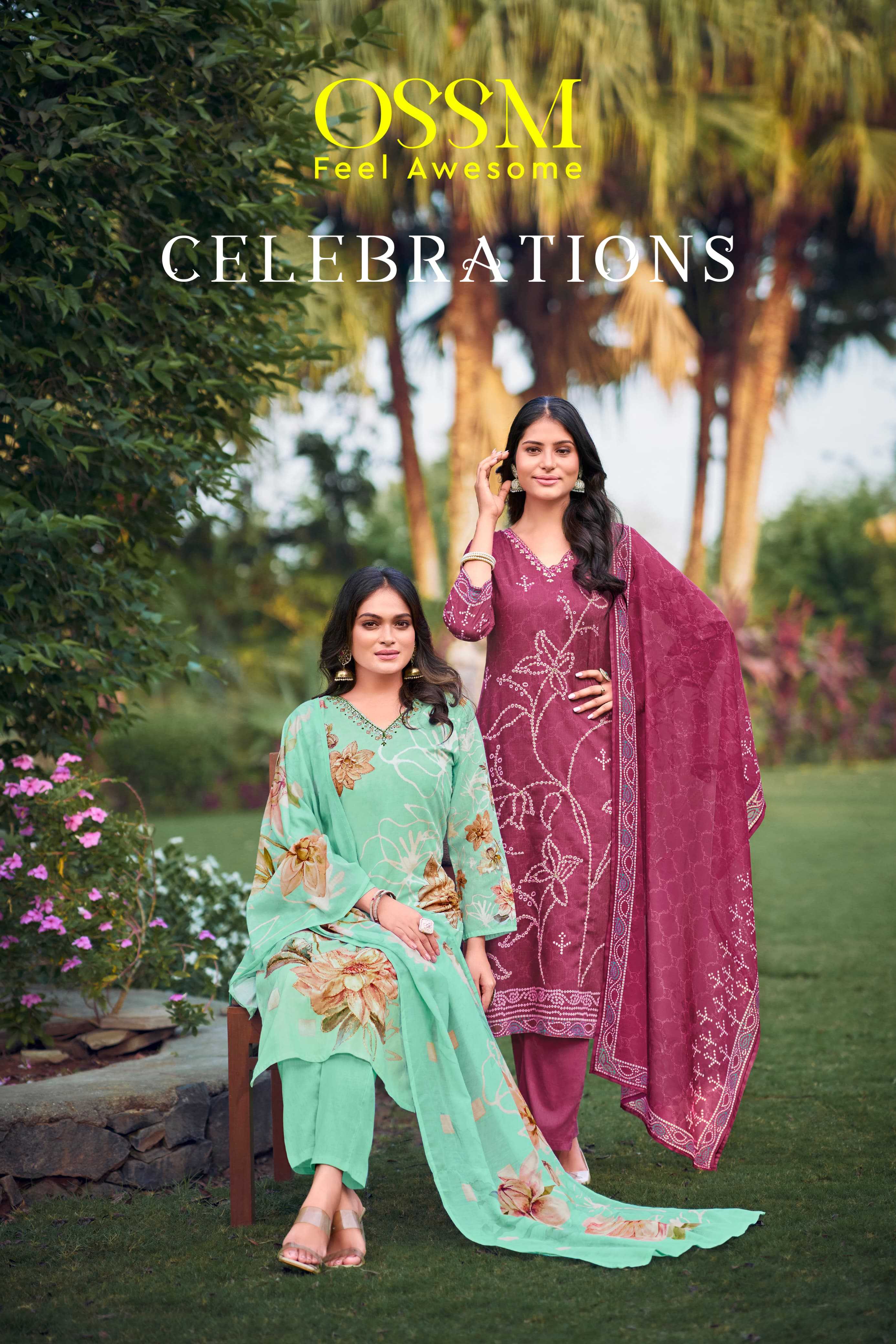 ossm launch celebrations full stitch premium cotton digital print embroidery work salwar suit