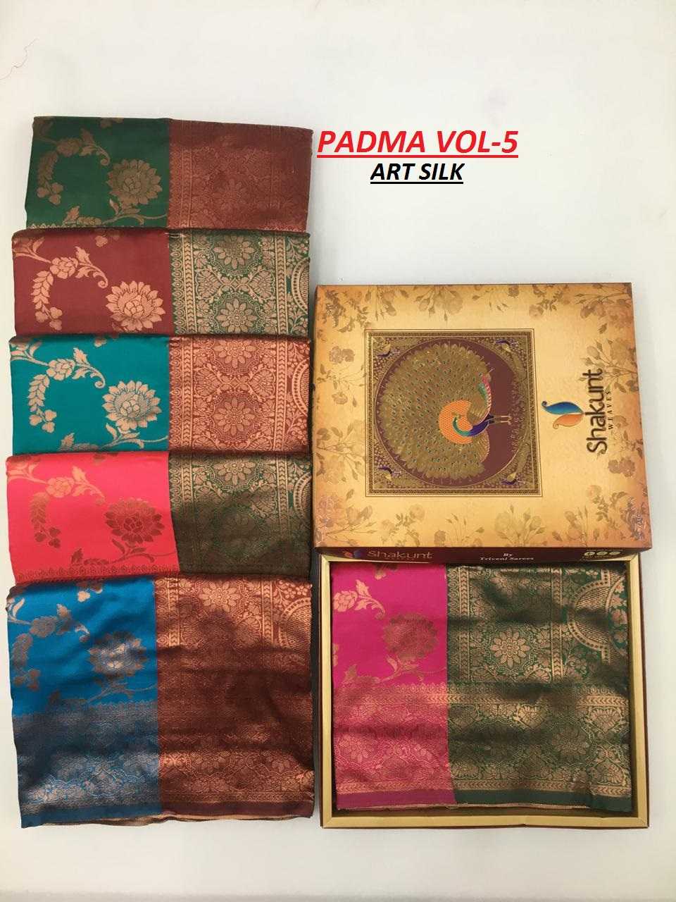 padma vol 5 by shakunt art silk elegant look fancy saree online supplier
