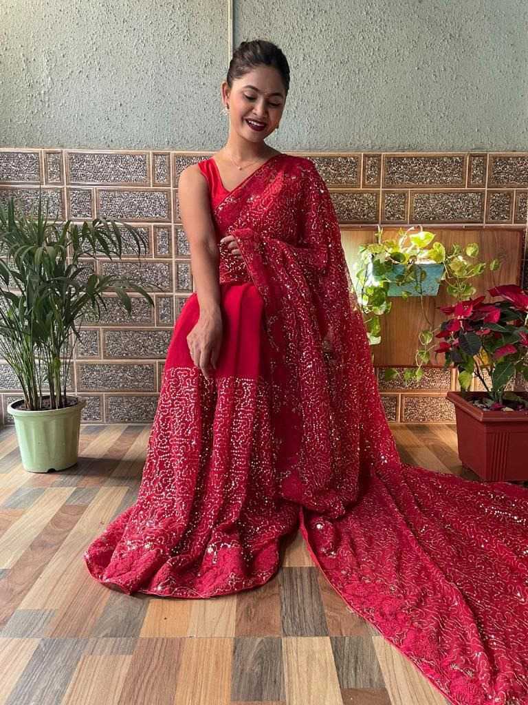 pr kc 181 launch regular wear fancy georgette saree with blouse