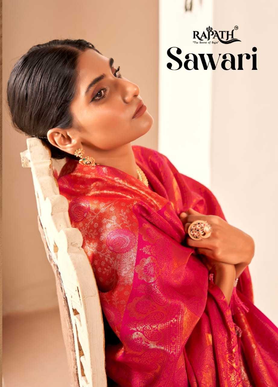 rajpath launch sawari silk party wear pattu silk saree with blouse 