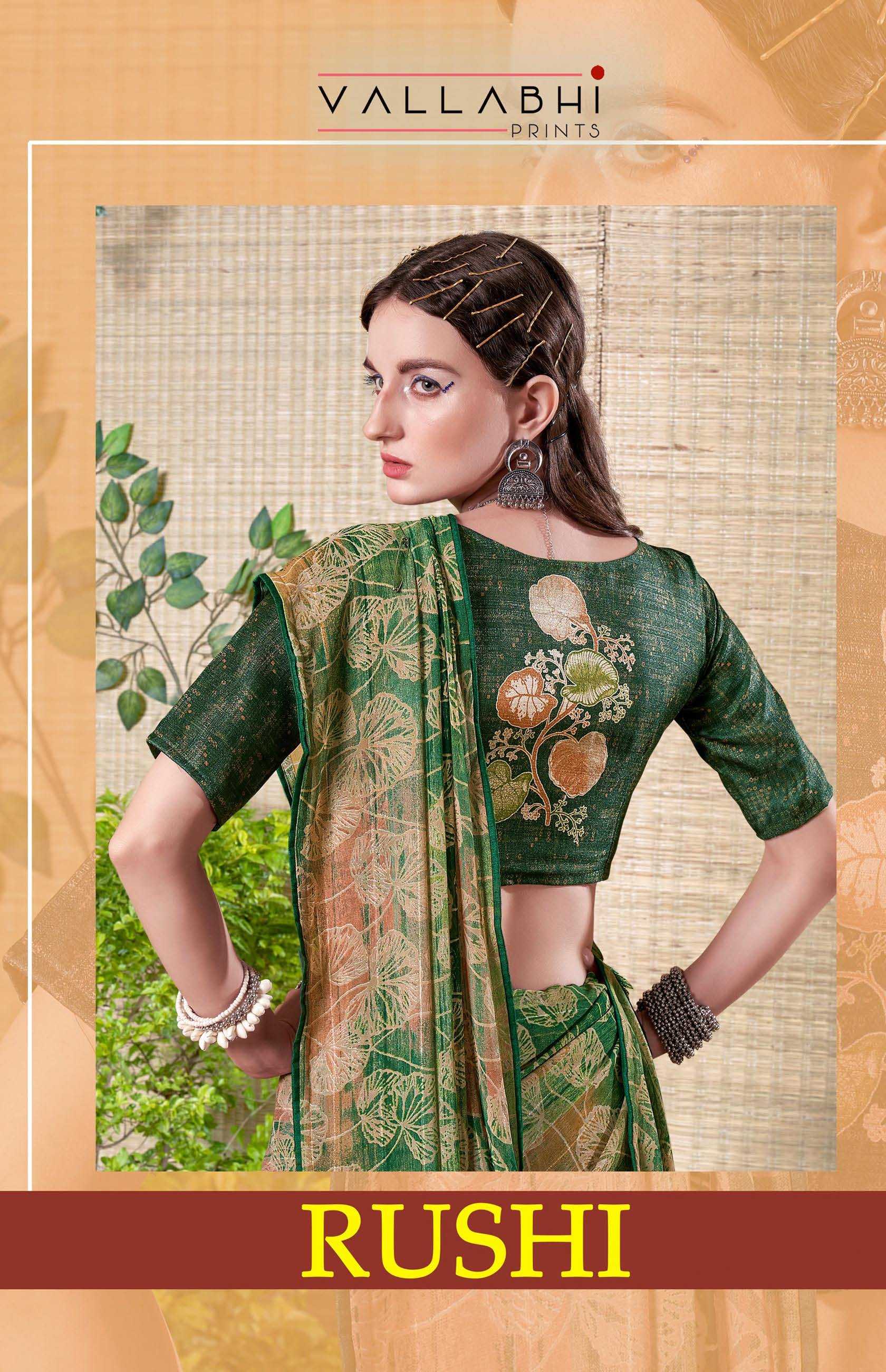 rushi by vallabhi prints 22881-22886 series fancy georgette ethnic design saree exports