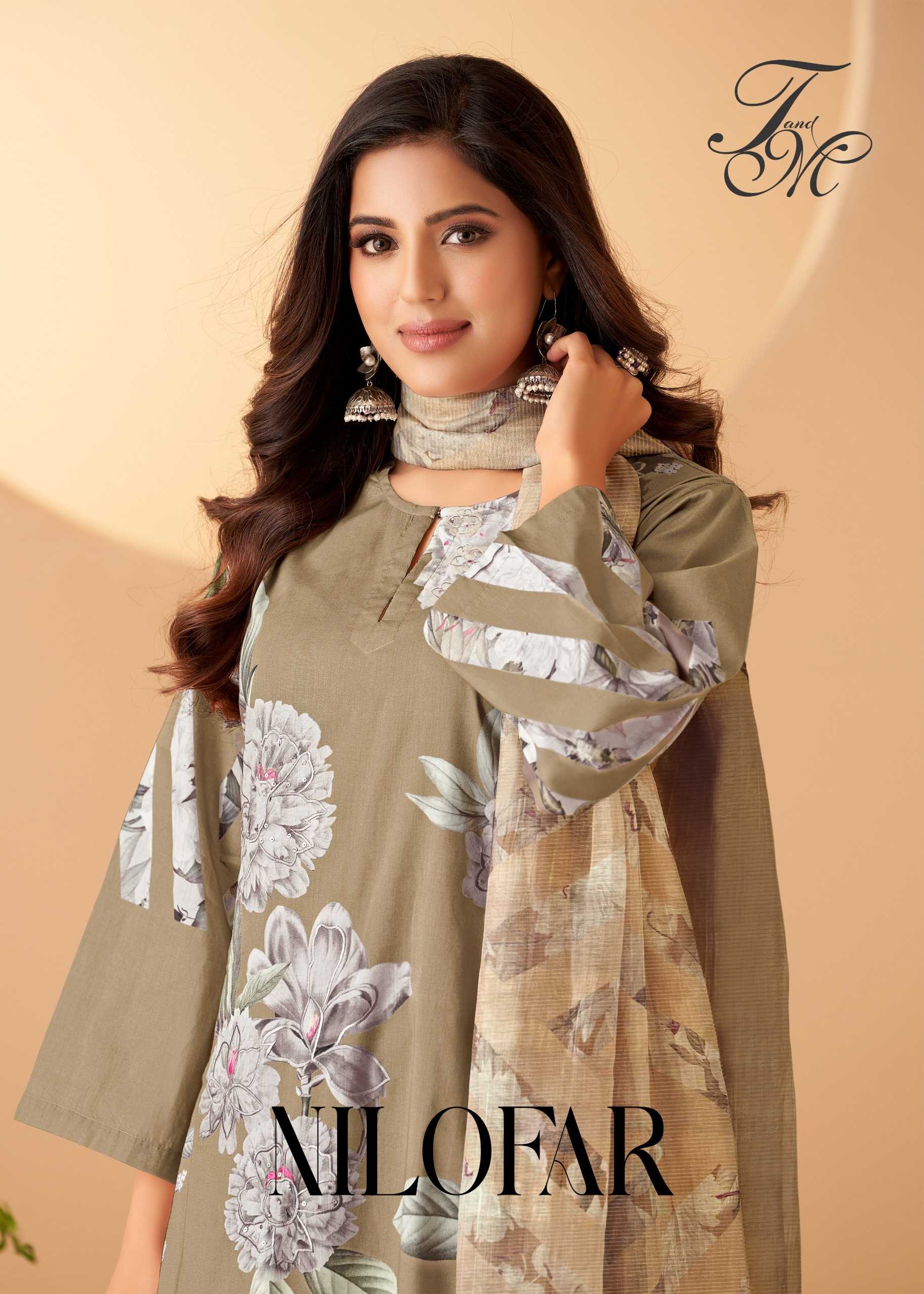 t and m designer nilofar new design dhaka mal digital print pakistani salwar suit material