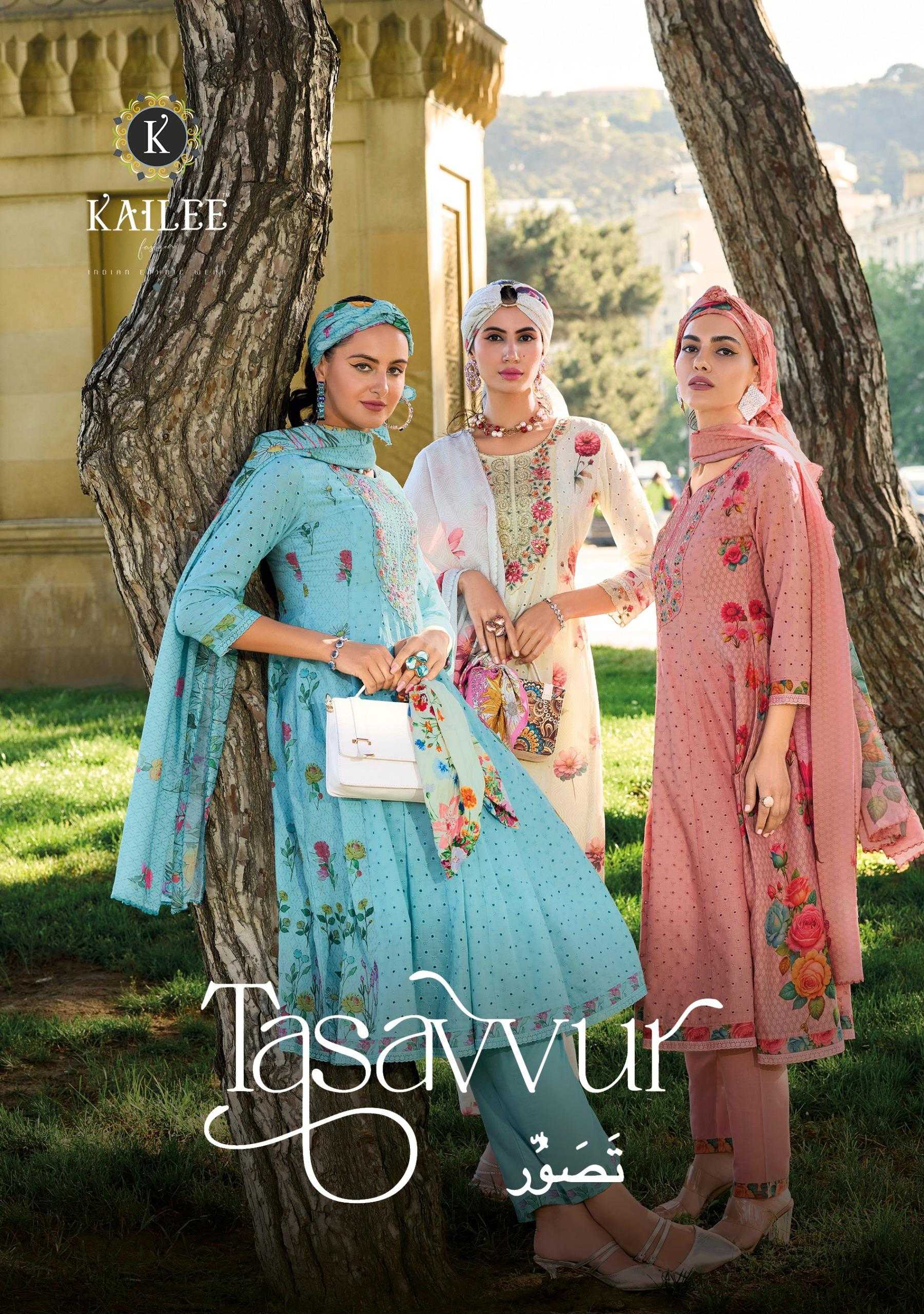 tasavvur by  kailee fashion launch cotton shifali work fully stitch stylish party wear 3pcs dress
