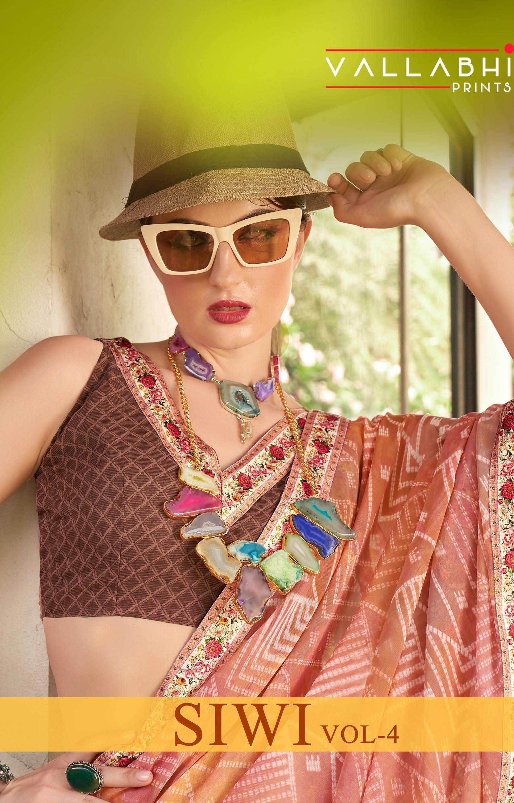 vallabhi prints presents siwi vol 4 georgette pretty look brasso saree collection