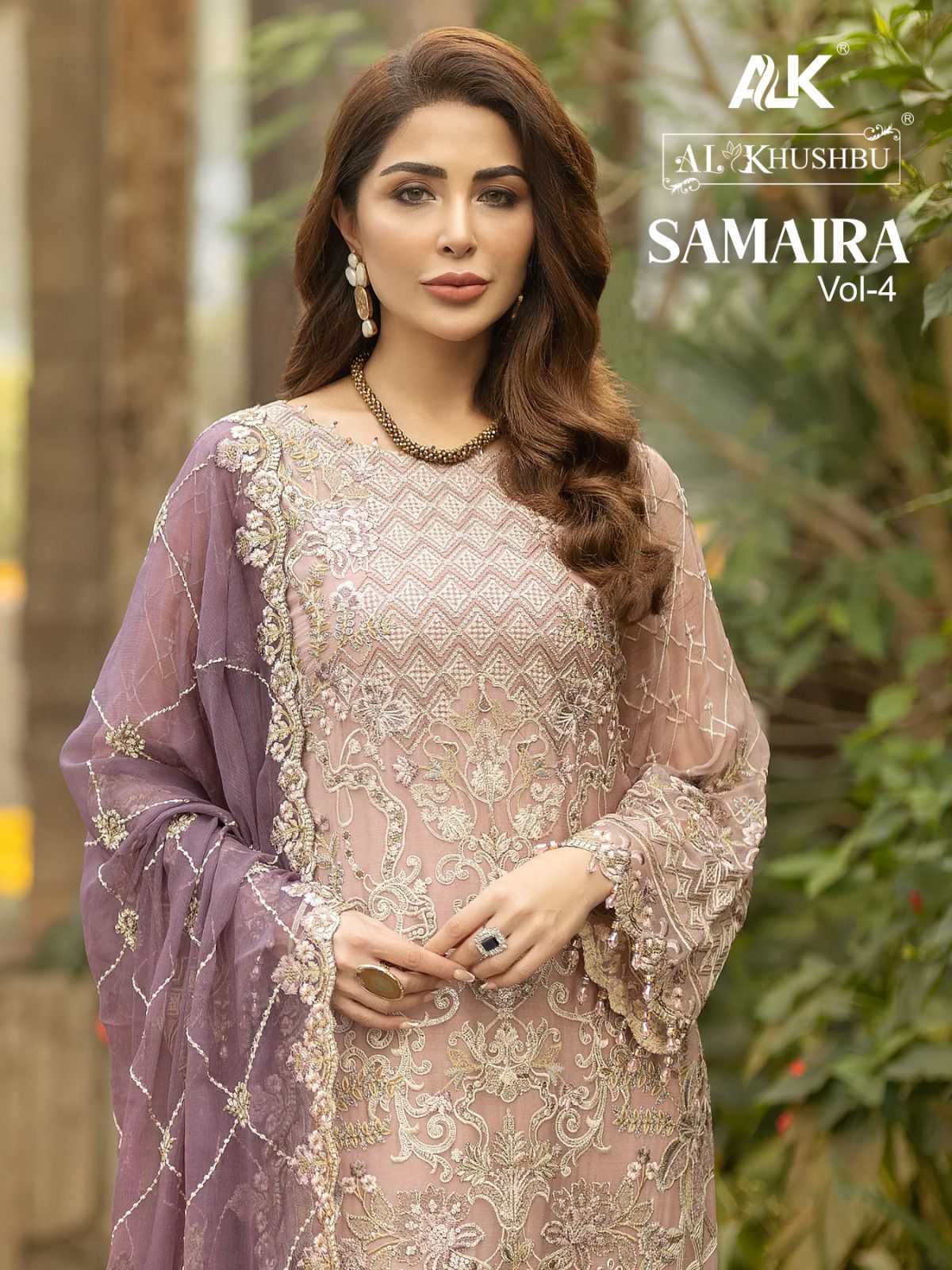 zaha samaira vol 4 fancy georgette embroidered hit design pakistani salwar suit