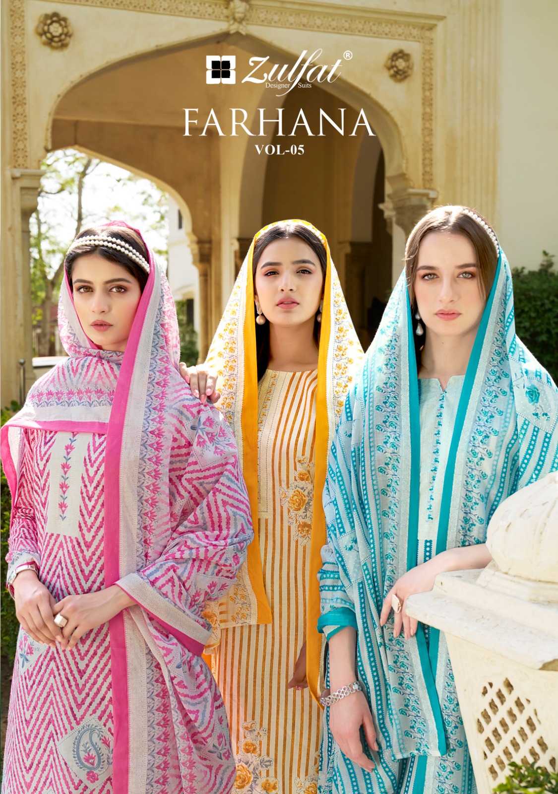 zulfat farhana vol 5 fancy cotton comfortable full stitch big size pakistani salwar suit 