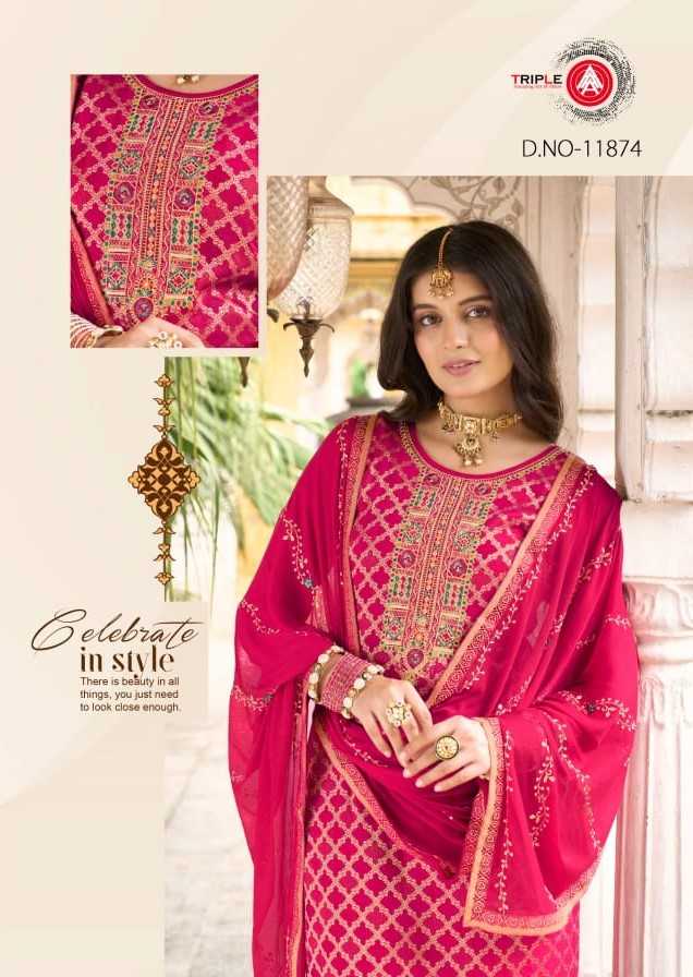 aabha by triple a viscose unique colours designer dress material exports 