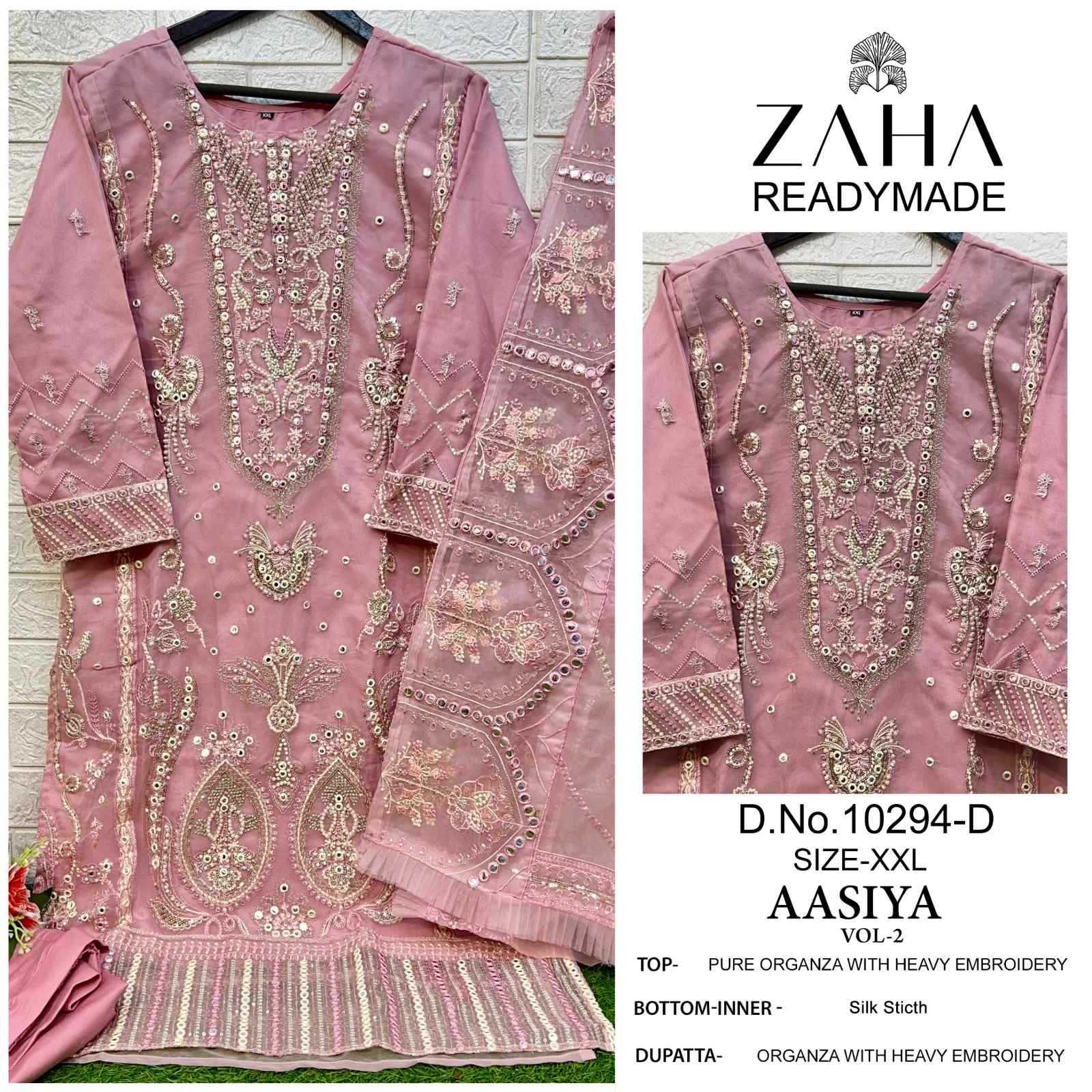 aasiya vol 2 by zaha readymade organza new trendy pakistani salwar kameez 