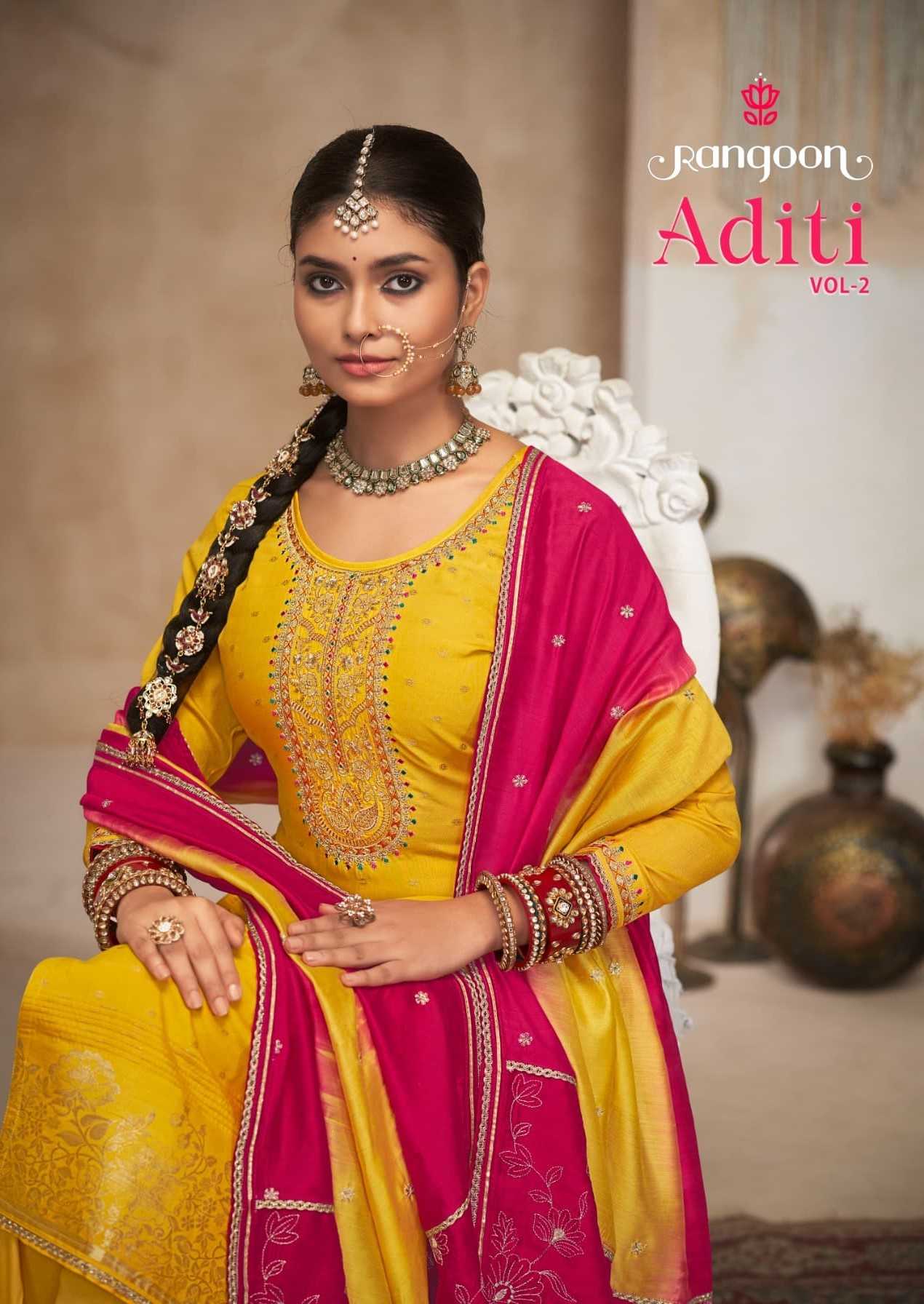aditi vol 2 by rangoon viscose jacquard readymade designer salwar kameez 