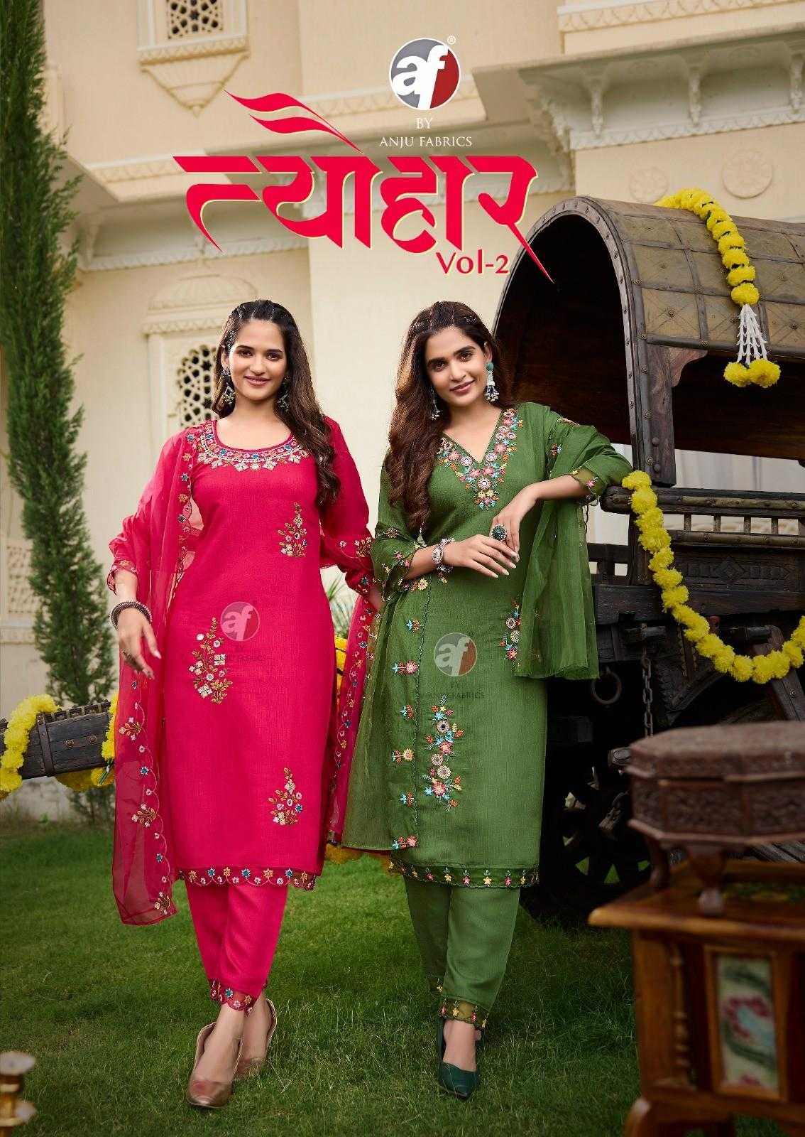 anju fab tyohaar vol 2 viscose fashionable design fully stitch big size salwar suit