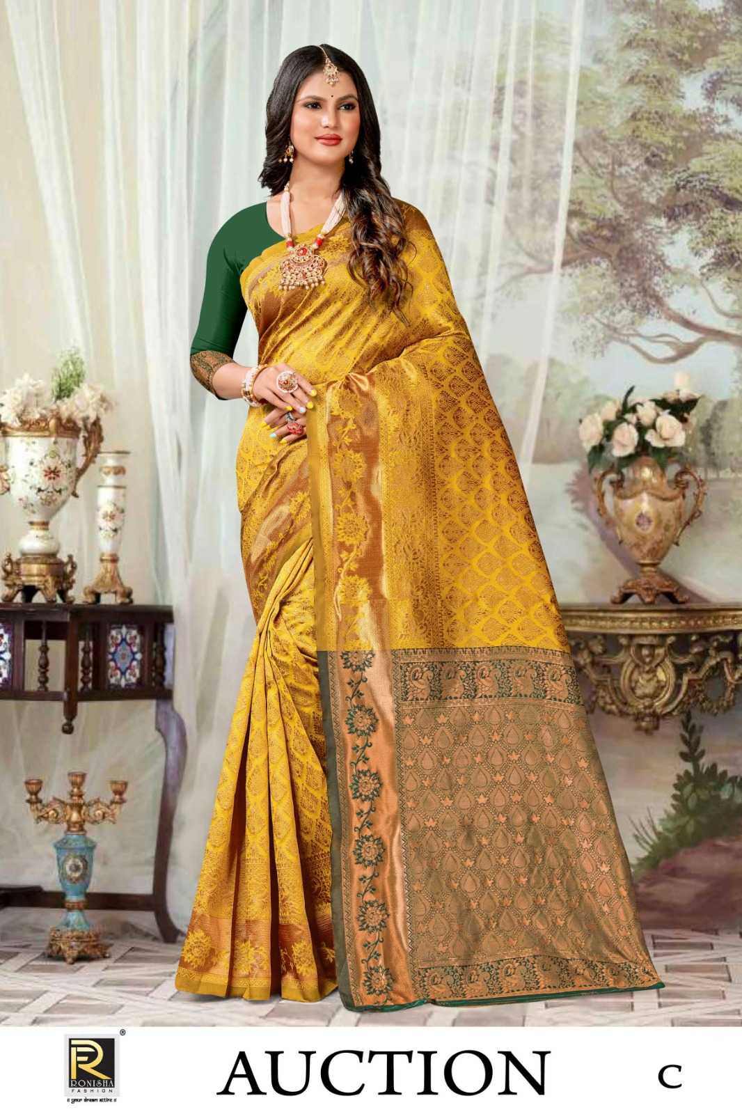 AUCTION  BY RANJNA SAREE BANARASI SILK PREMIUM FABRICS SUPER HIT COLLECTION SAREES