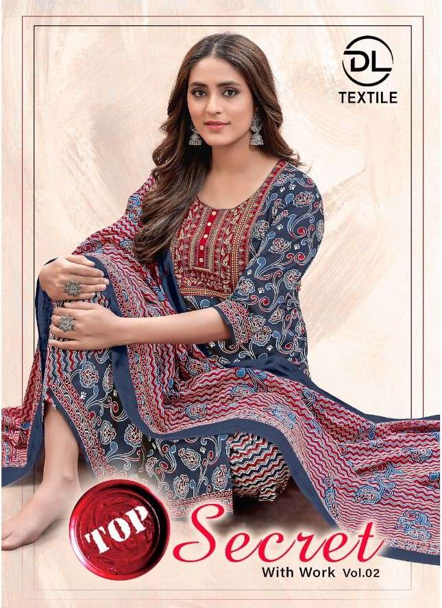 dl textiles secret vol 2 readymade cotton daily wear neck work salwar kameez 