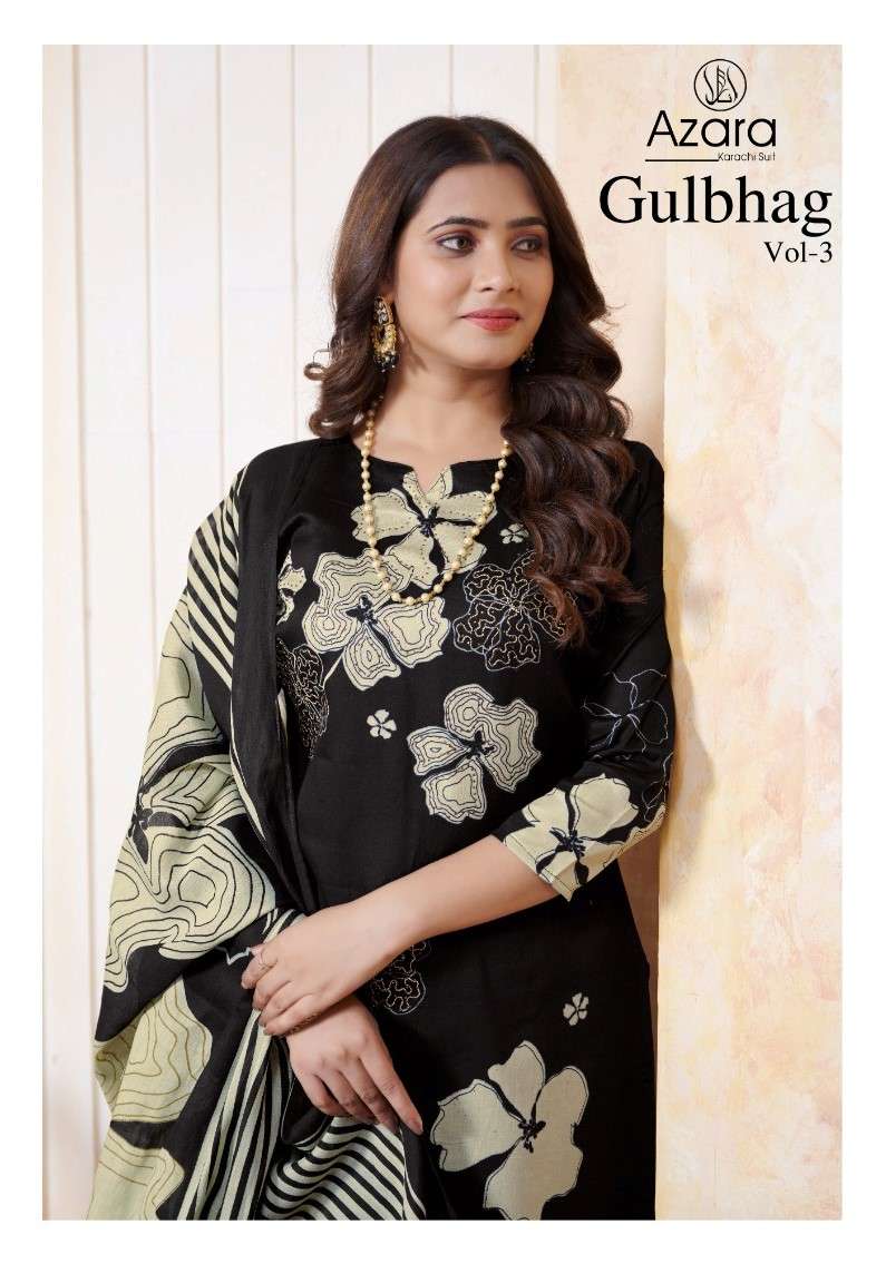 gulbagh vol 3 by azara radhika fashion cotton printed 3pcs dress