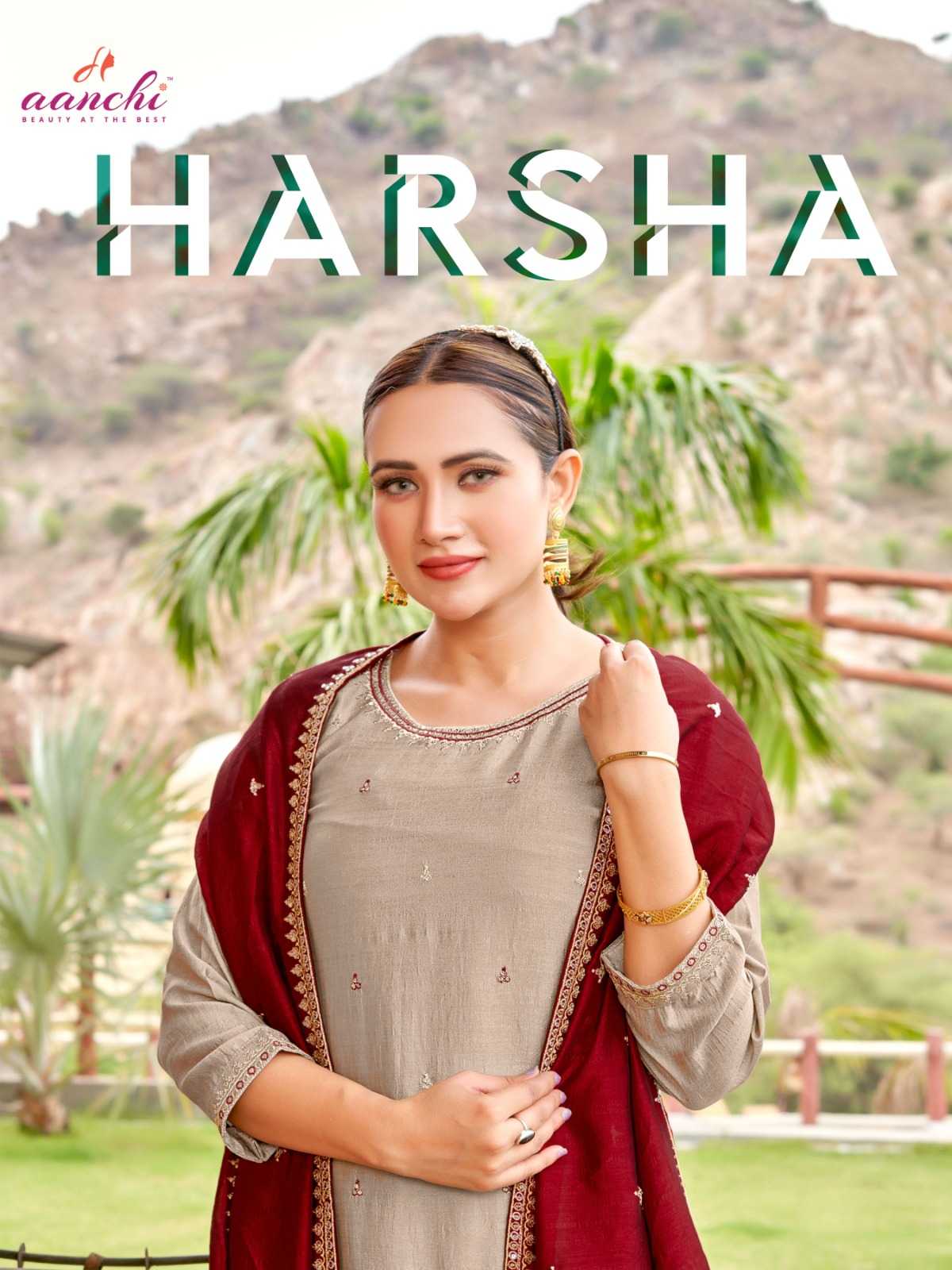 harsha by aanchi beautiful work vichitra readymade salwar kameez 