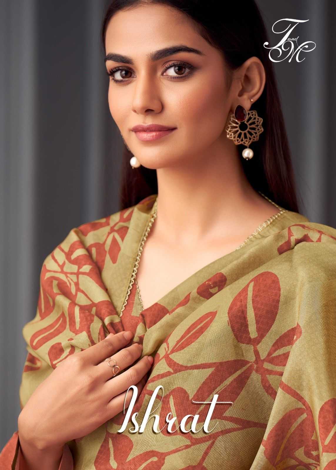 ishrat by t&m designer fancy tissue digital print hand work unstitch salwar suit