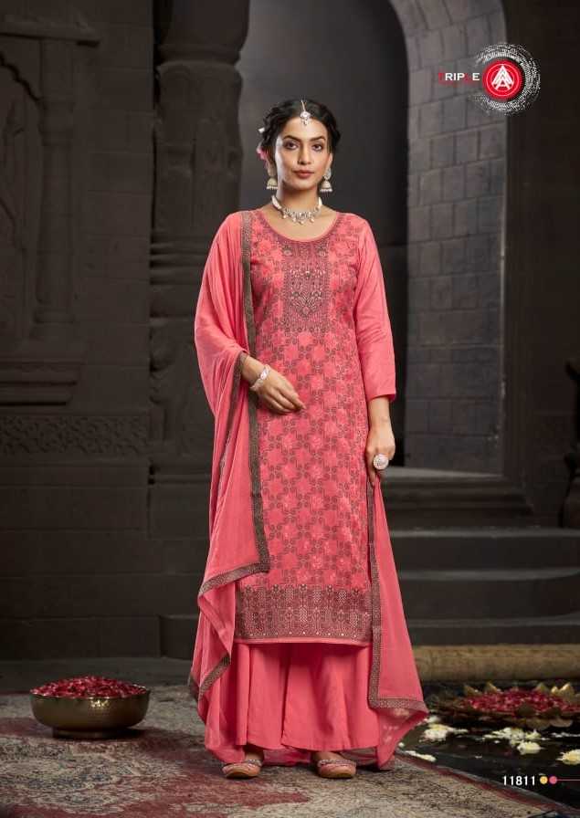 jenika by triple a russian silk designer salwar suit dress material 