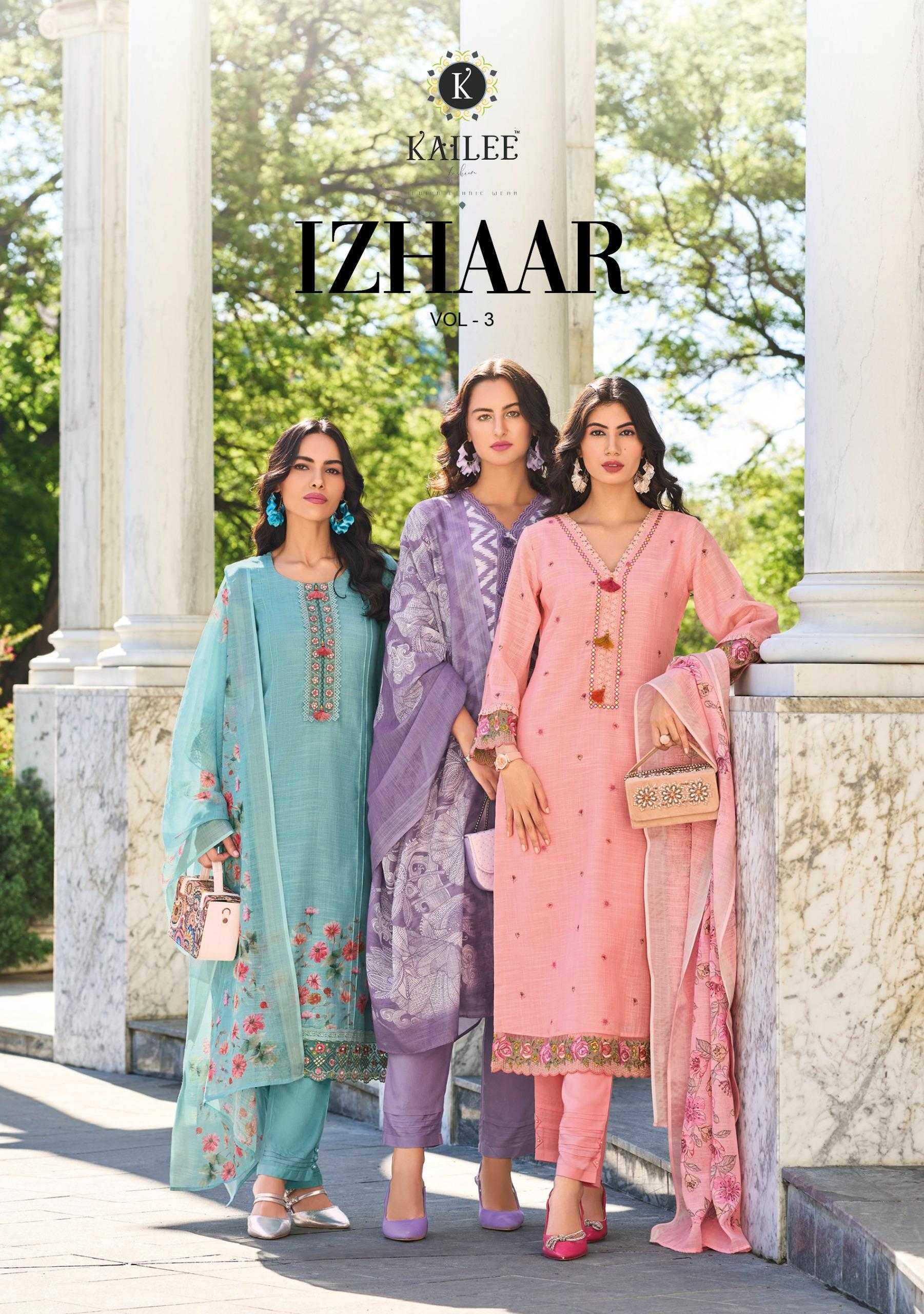 kailee fashion izhaar vol 3 full stitch modern pakistani stylish kurti pant dupatta