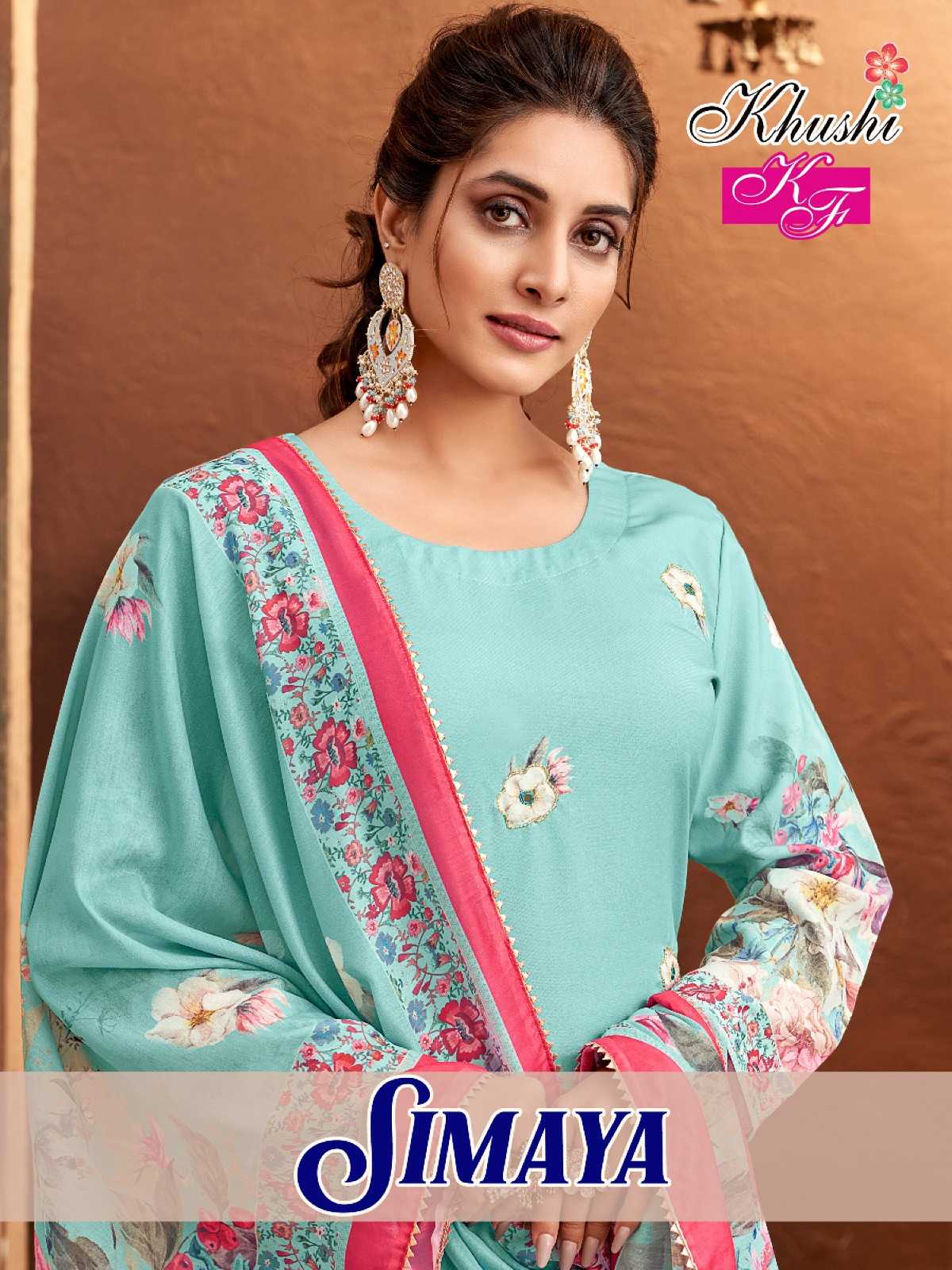 khushi fashion simaya maslin digital silk beautiful design readymade salwar suit 