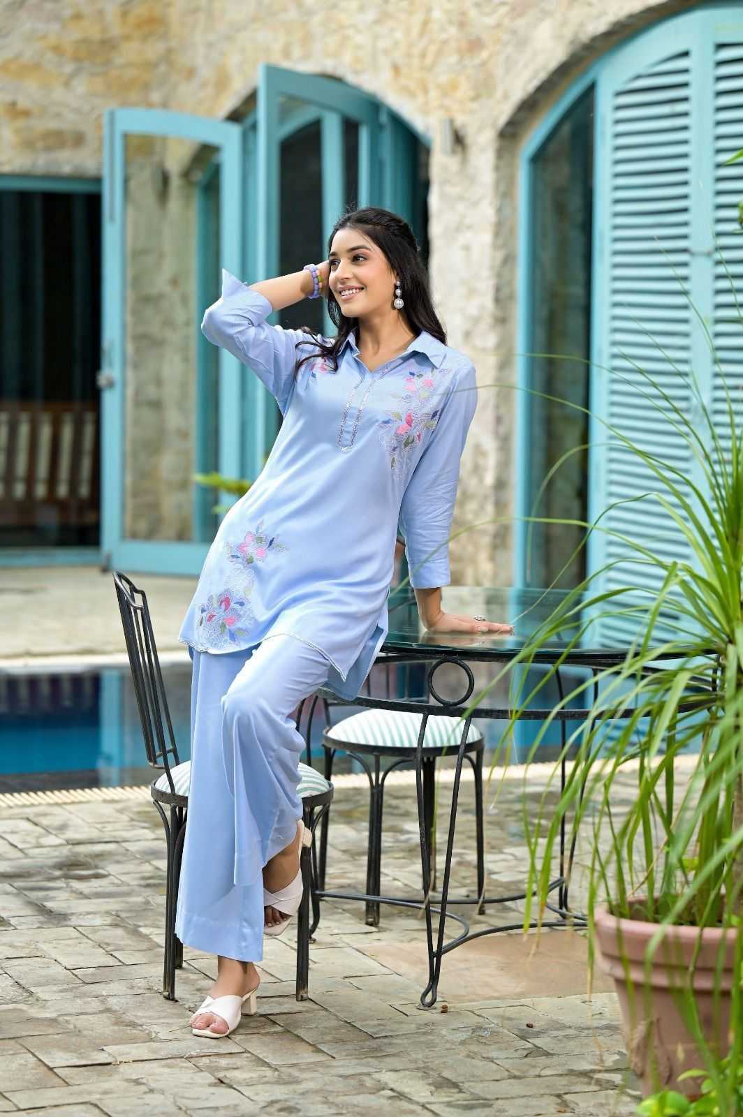 label khoj rayon readymade designer combo set cord set exports 