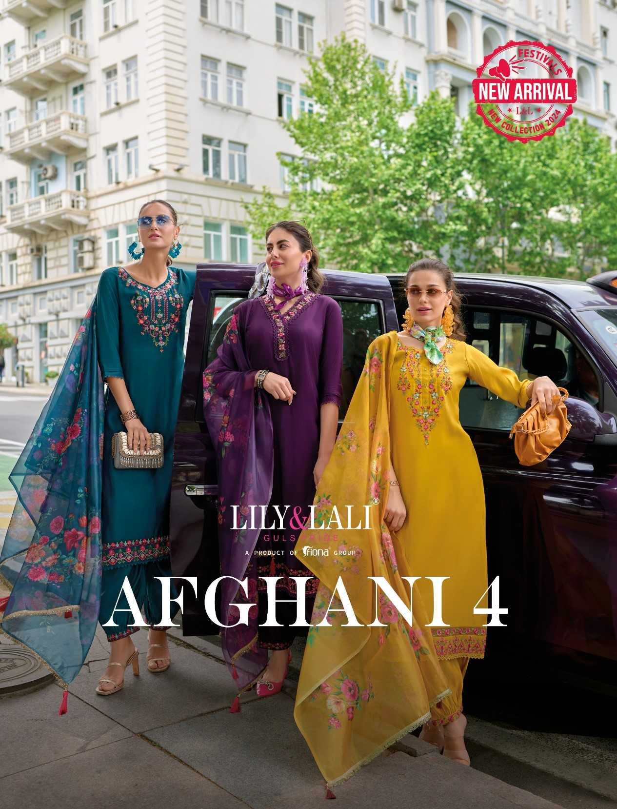 lily & lali afghani vol 4 fancy silk party wear handwork full stitch salwar kameez 