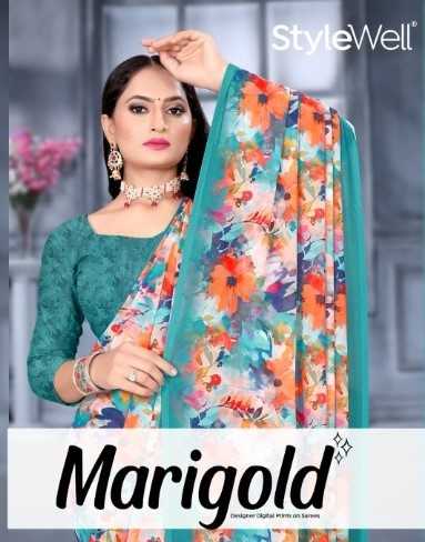 marigold by stylewell exclusive digital print saree wholesaler     