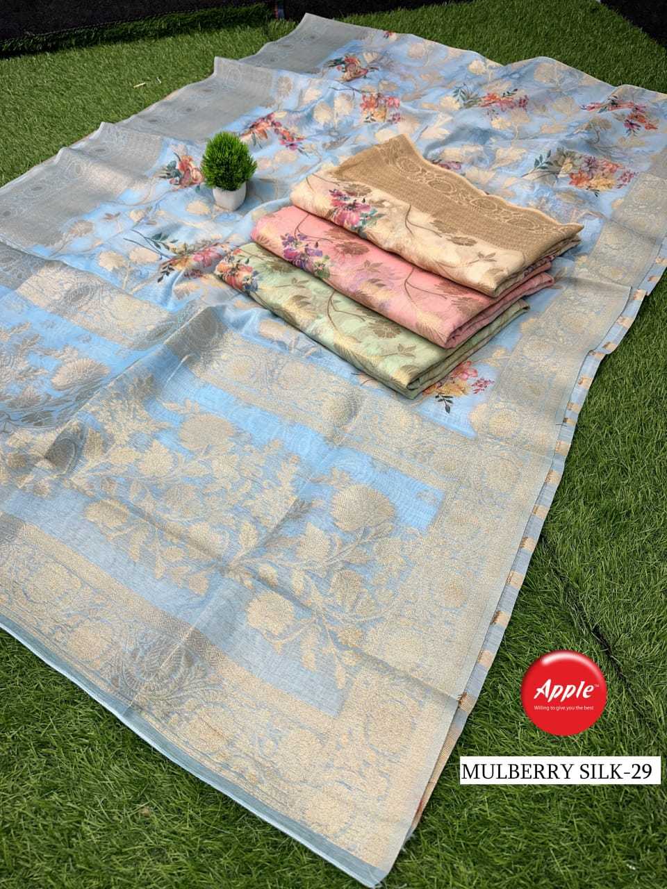 mulberry silk 27 to 32 by apple 4 colour matching comfy wear saree wholesaler 