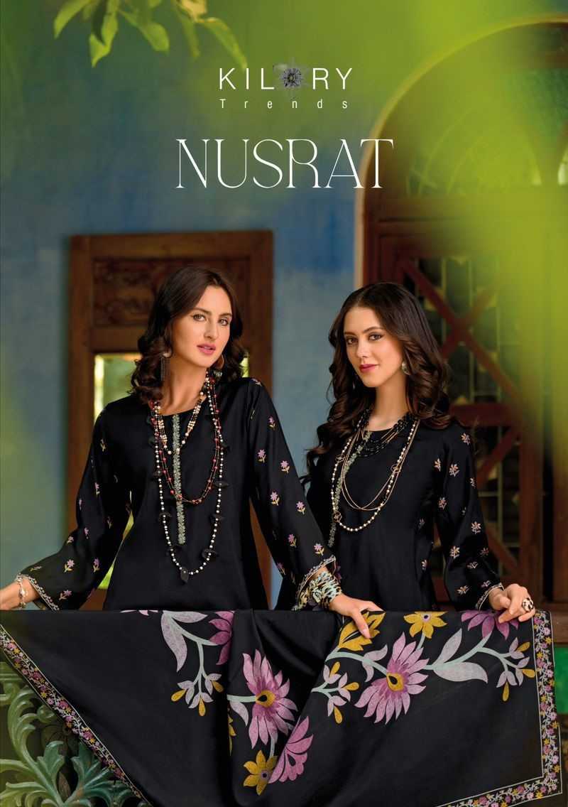 nusrat by kilory trendz super hit design musline print modern pakistani dress material 
