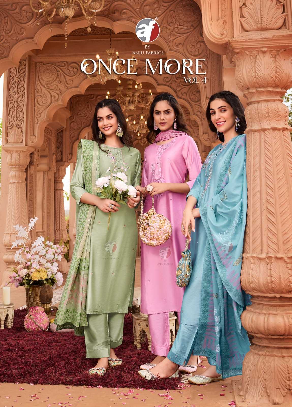once more vol 4 by anju fab viscose exclusive full stitch big size 3pcs dress 