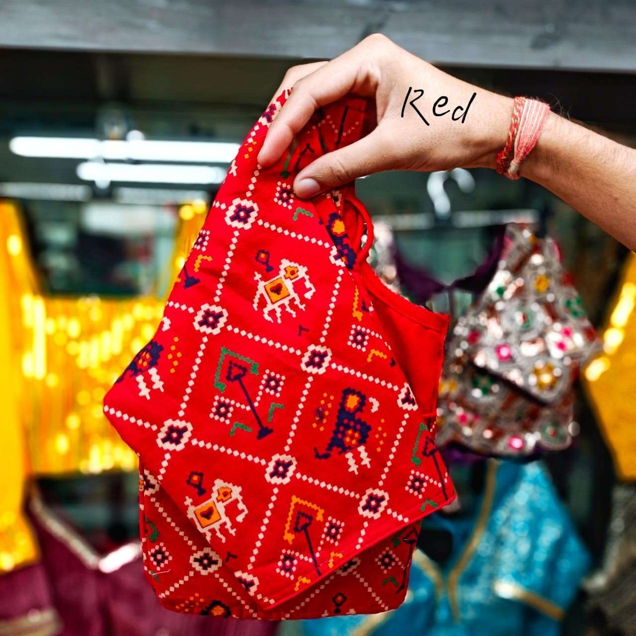 pr patola np summer special designer cotton print round neck readymade blouse 