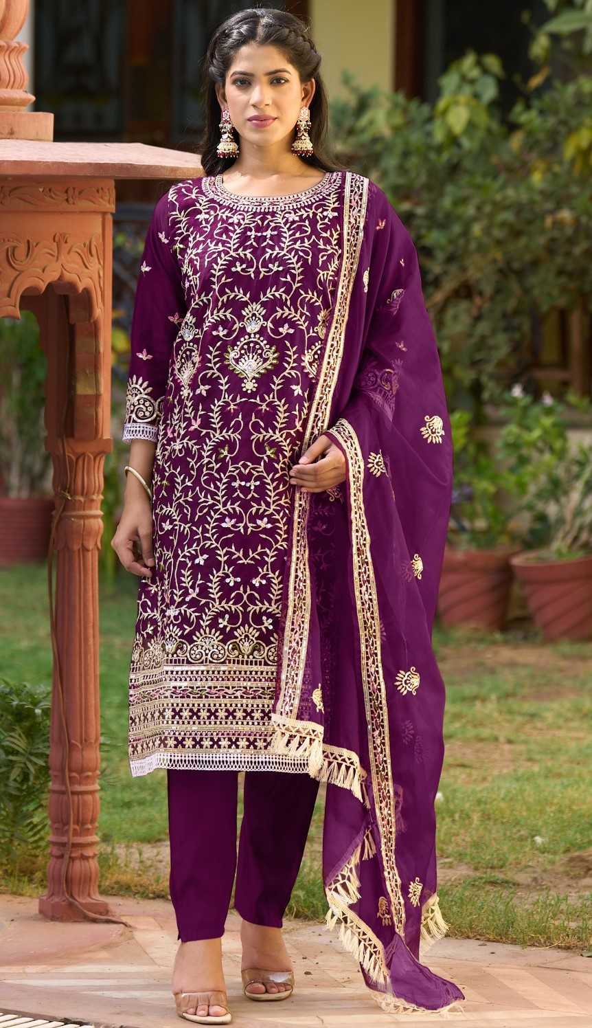 ramsha 1158 organza embroidery work full stitch modern pakistani salwar suit 
