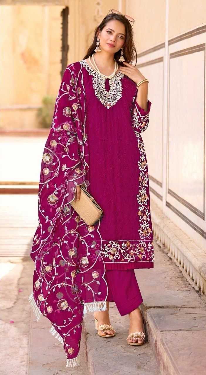 ramsha 1165 nx organza embroidery work pakistani fully stitch salwar suit 