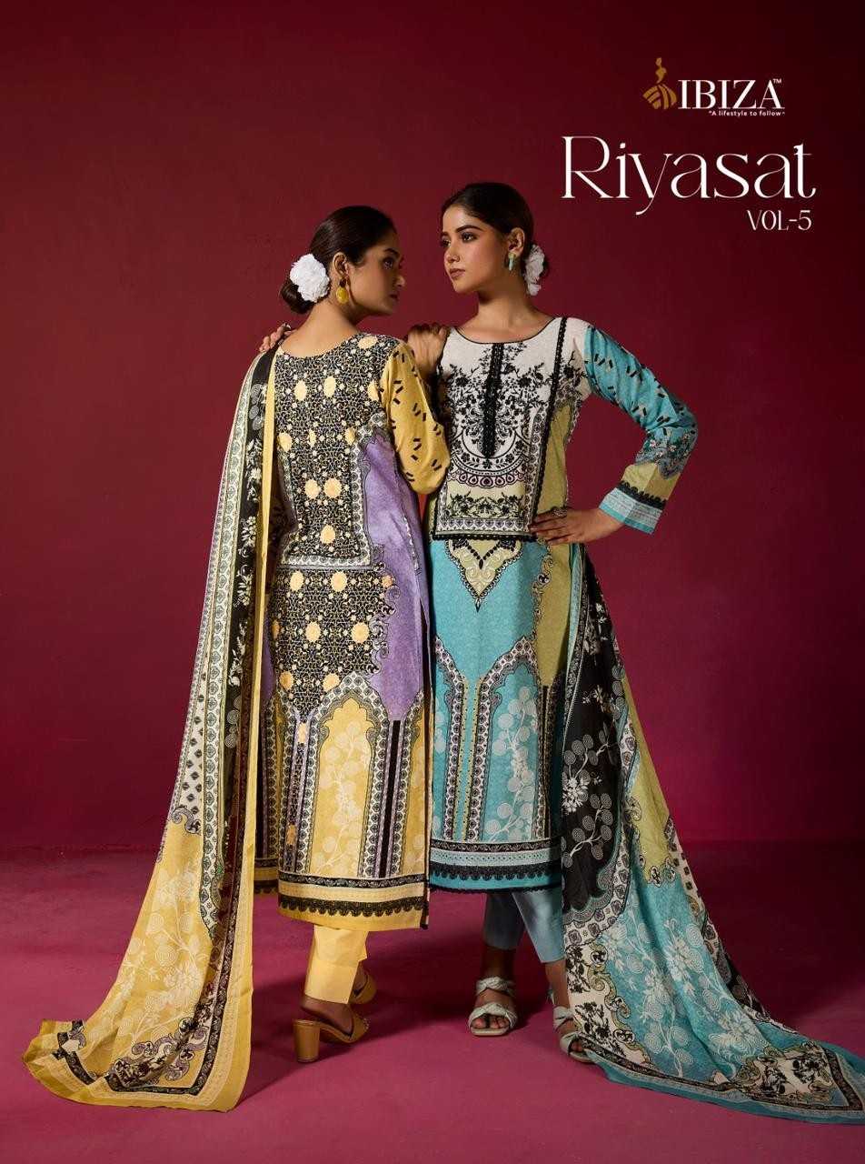 riyasat vol 5 by ibiza muslin digital print daily wear indian pakistani dress 