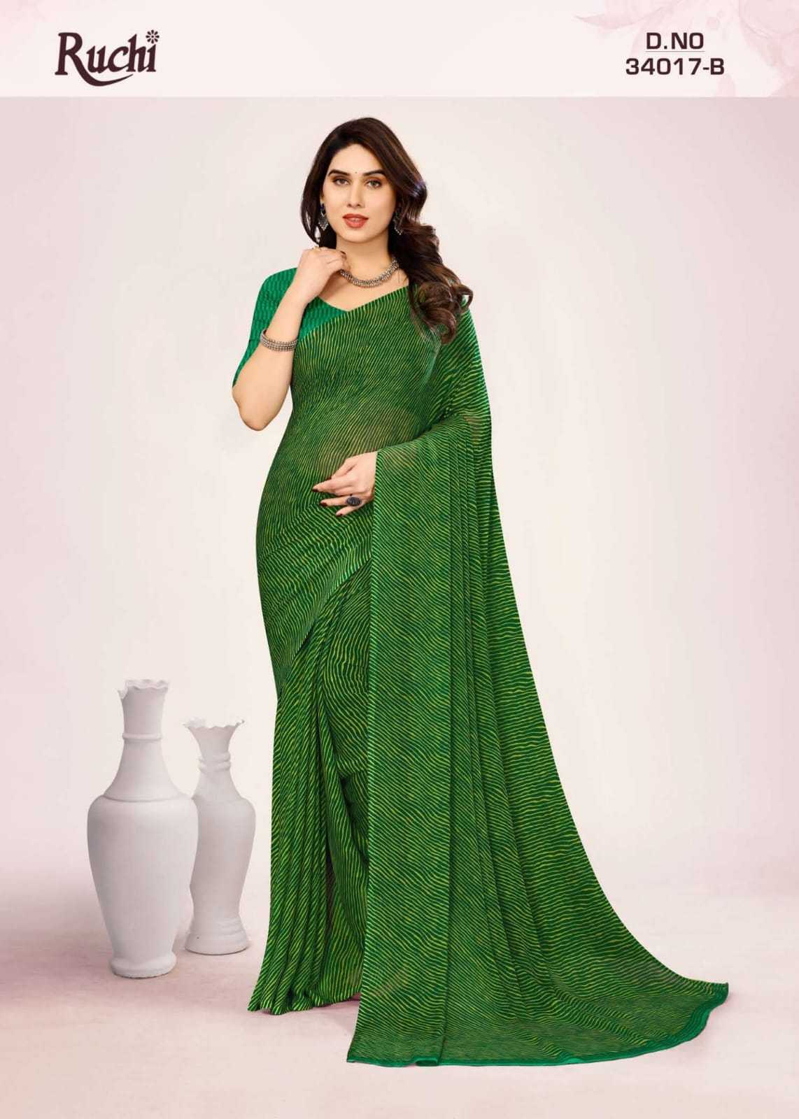 ruchi star chiffon lehriya vol 17 pretty look saree with blouse wholesaler