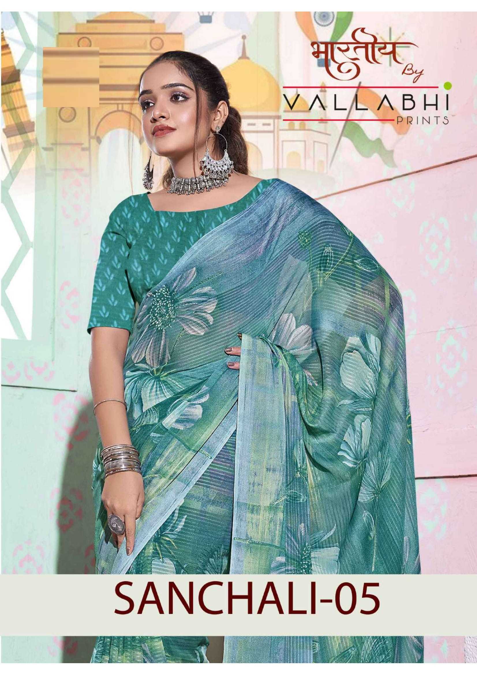 sanchali vol 5 by vallabhi prints georgette pattern saree