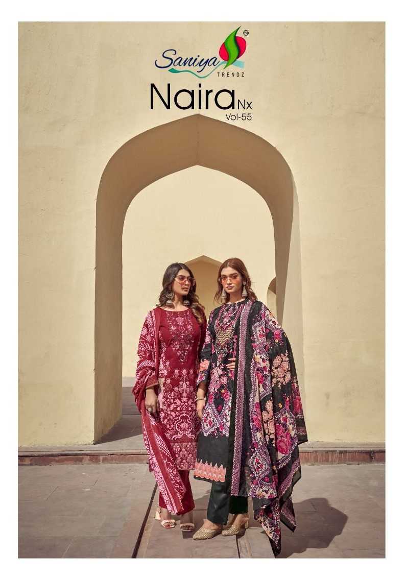saniya trendz naira nx vol 56 cotton designer modal pakistani dress material 