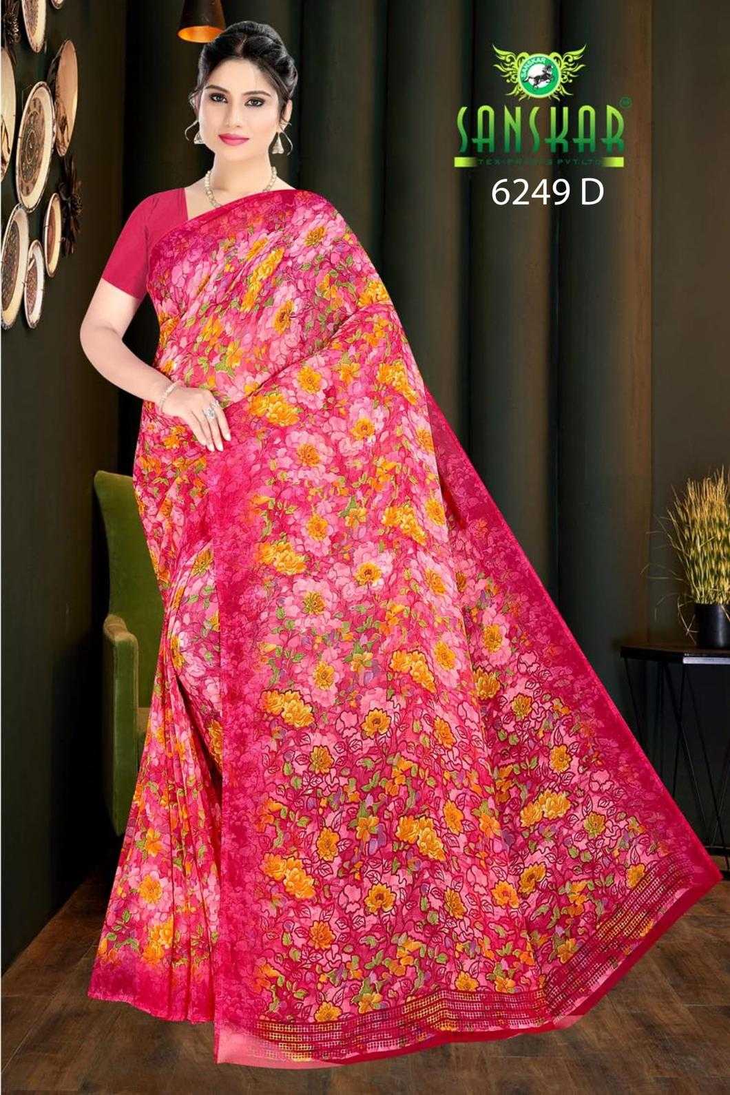 sanskar tex  prints pallavi pqr georgette casual wear saree 