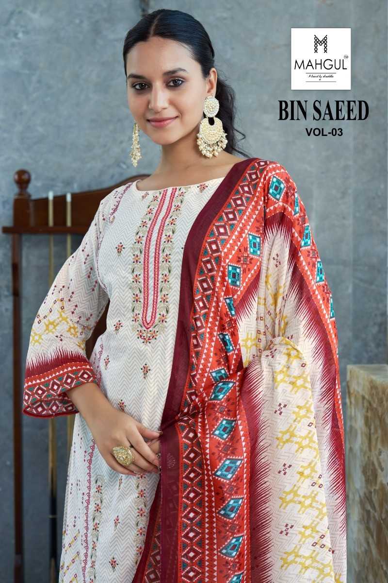sharaddha binsaeed vol 3 lawn ethnic design modern pakistani salwar suit 