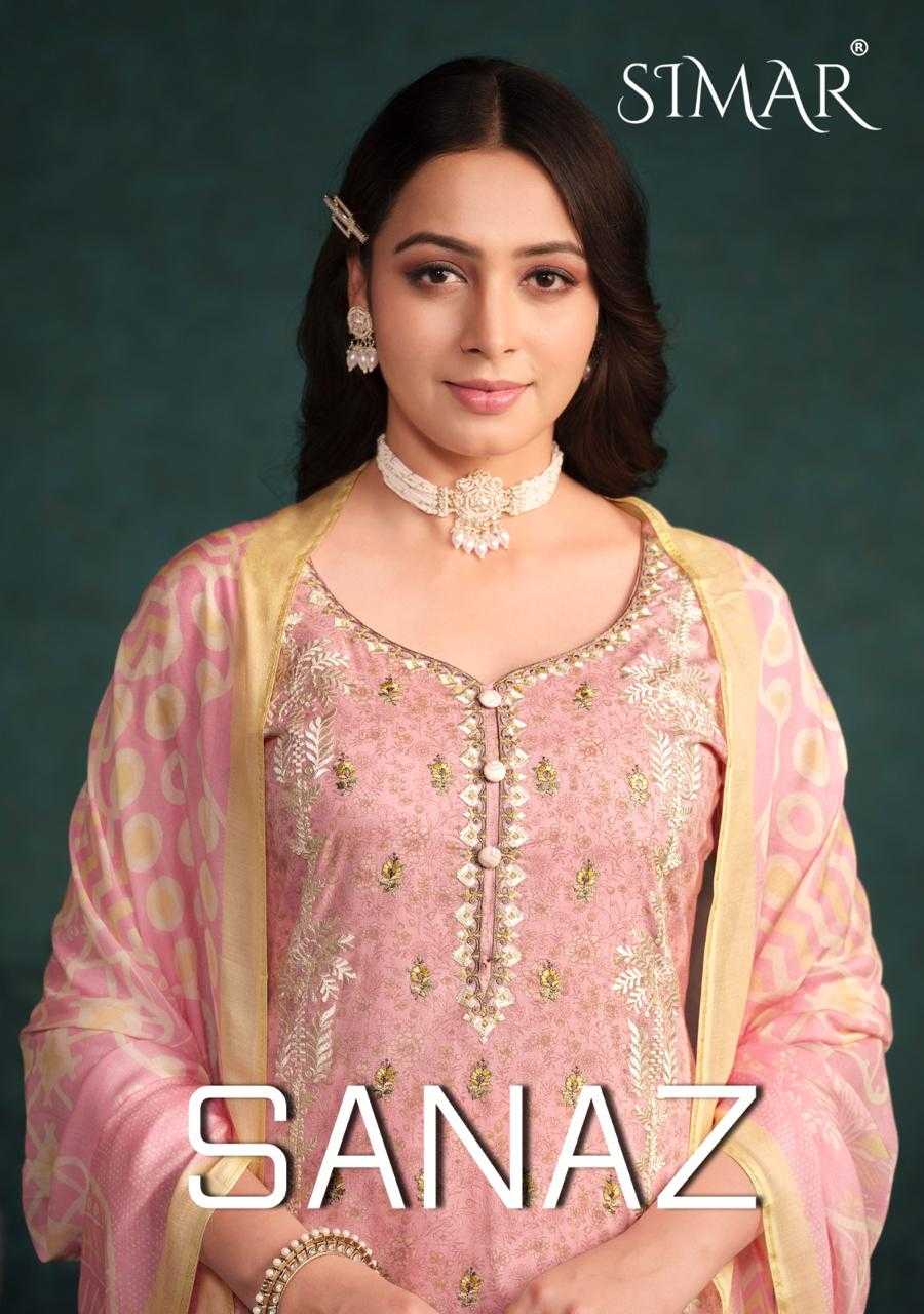 simar sanaz lawn cotton exclusive party wear modern pakistani 3pcs dress
