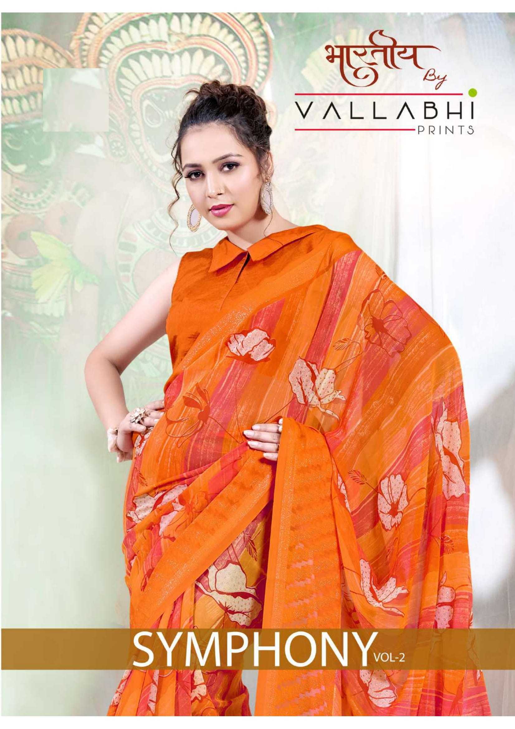 sympony vol 2 by vallabhi prints georgette pattern saree