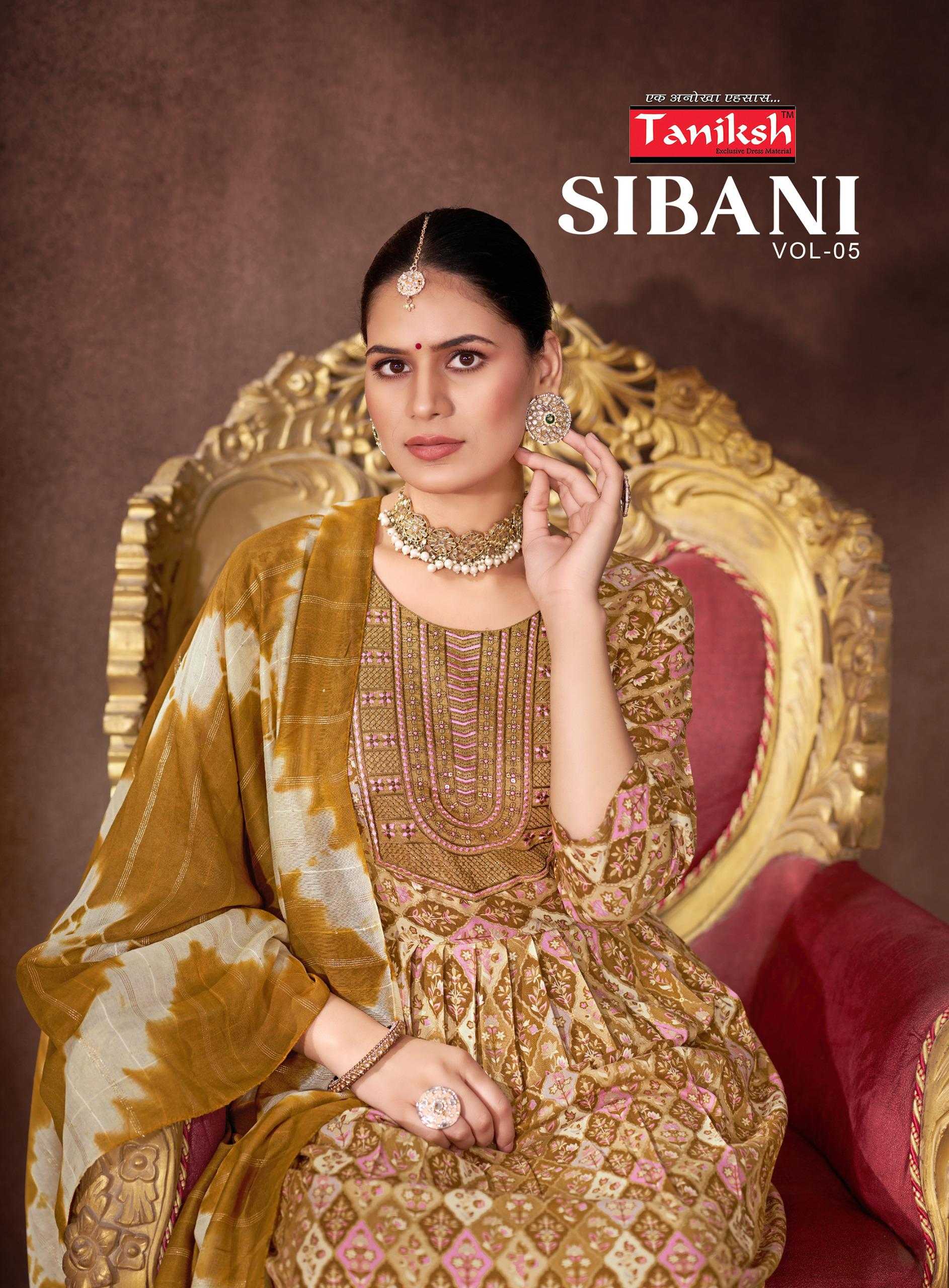 taniksh sibani vol 5 gorgeous rayon print amazing work readymade salwar suit 