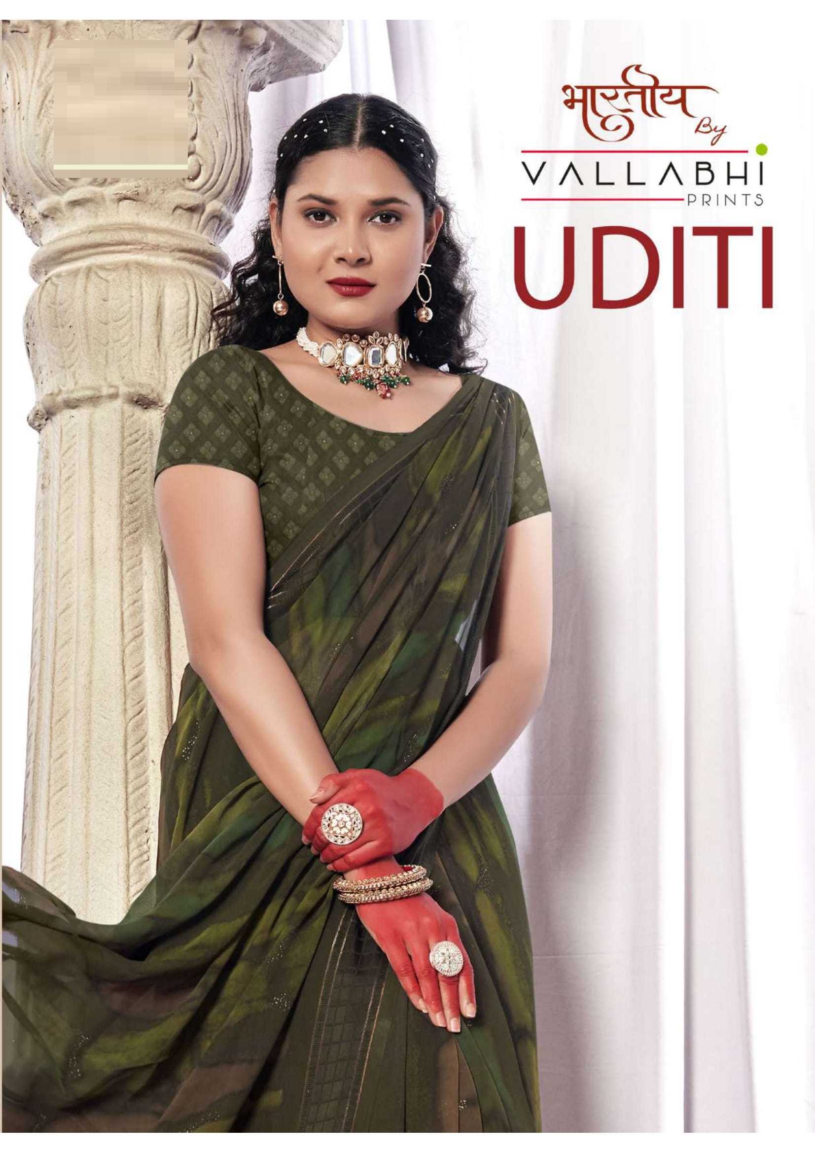 vallabhi prints uditi georgette fancy printed daily wear saree