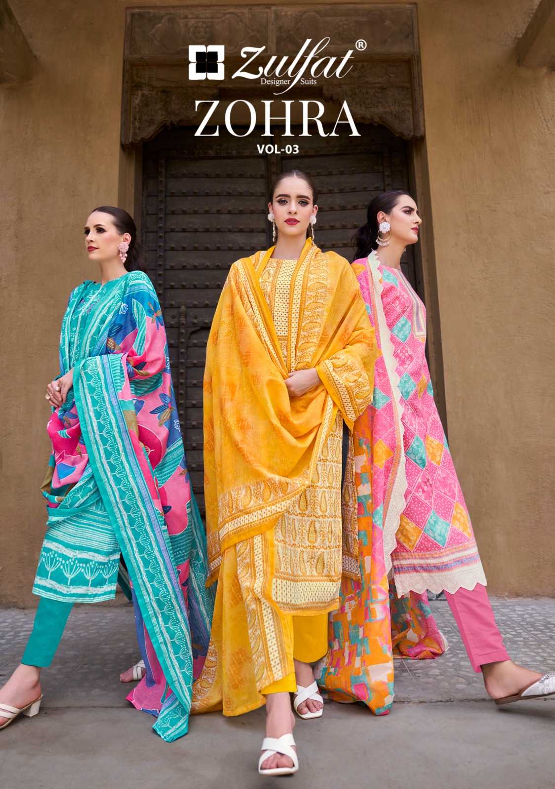 zohra vol 3 by zulfat designer cotton beautiful print salwar kameez 