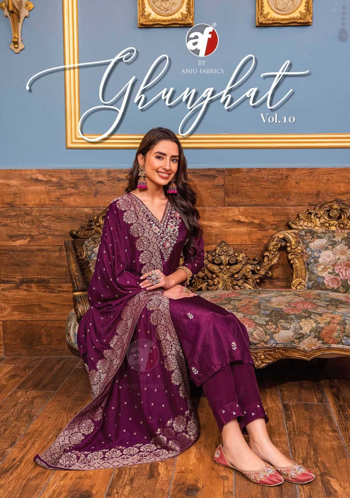 anju fab ghunghat vol 10 dola silk readymade big size exclusive 3pcs suits online