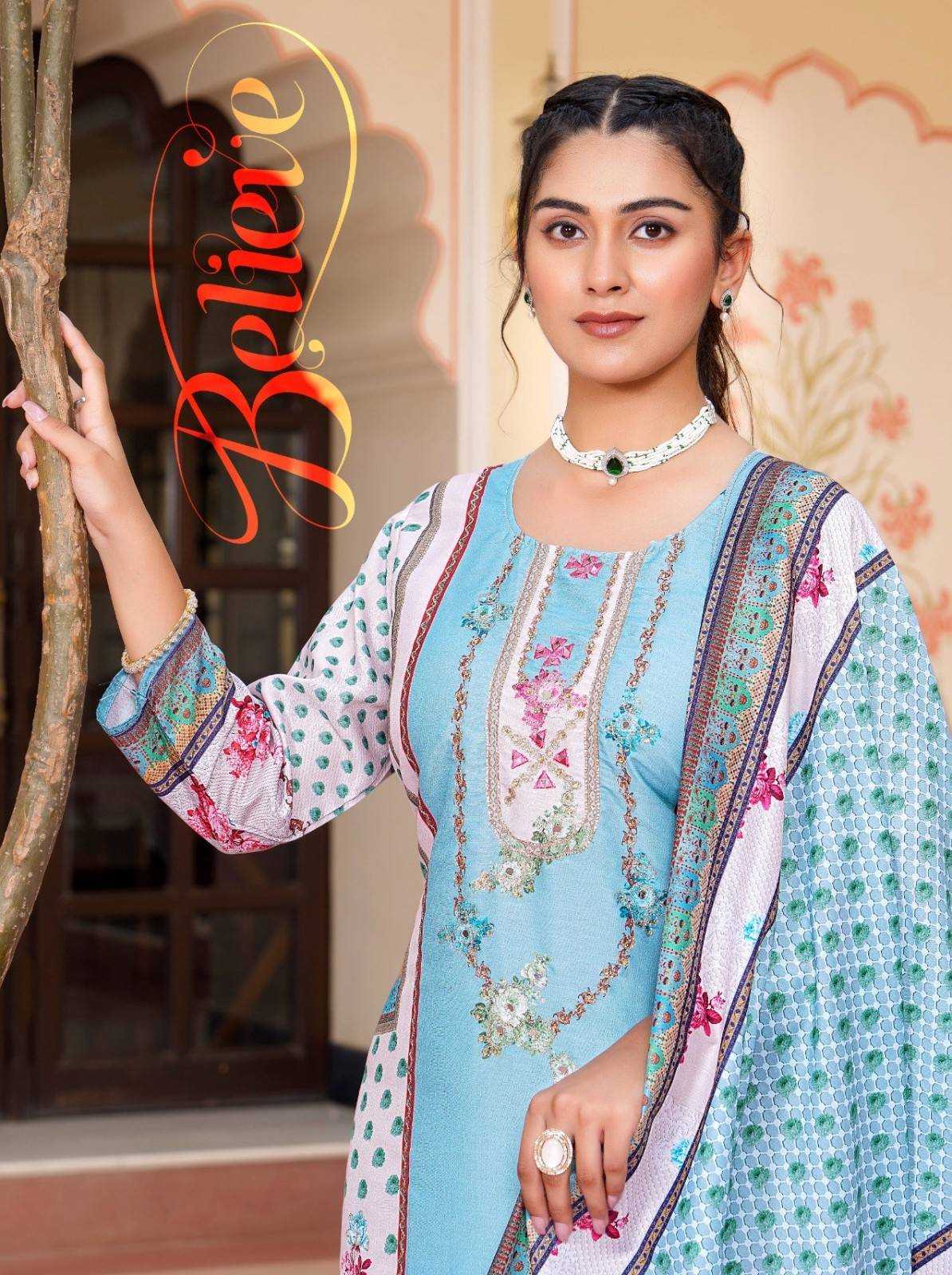 believe vol 1 by hadippa musline womens indian full stitch 3pcs dress