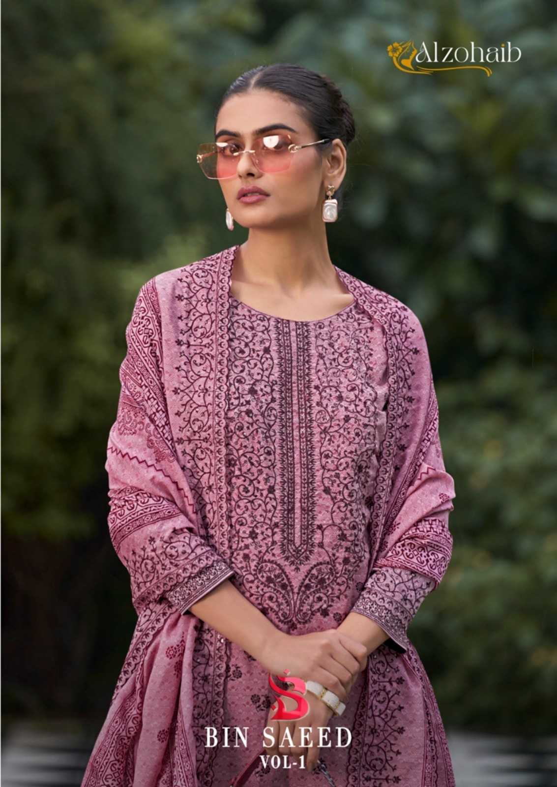 bin saeed 1033 to 1038 by alzohaib pakistani cotton suits