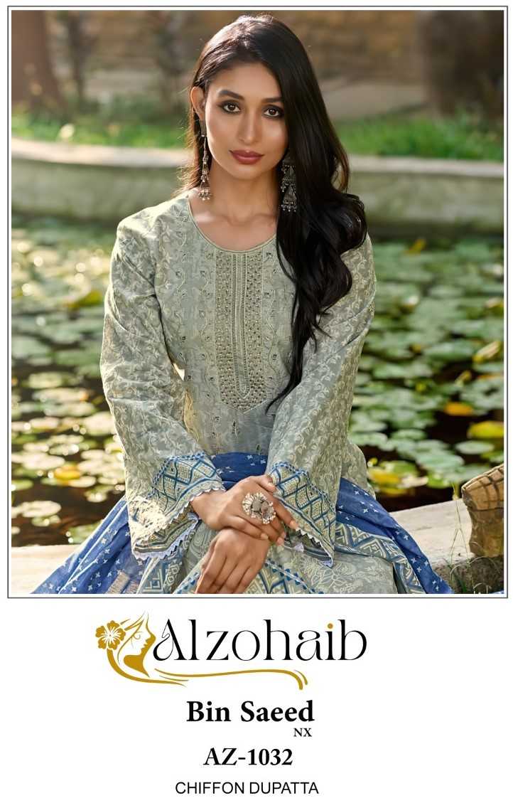 bin saeed nx by alzohaib cotton best pakistani suits material   